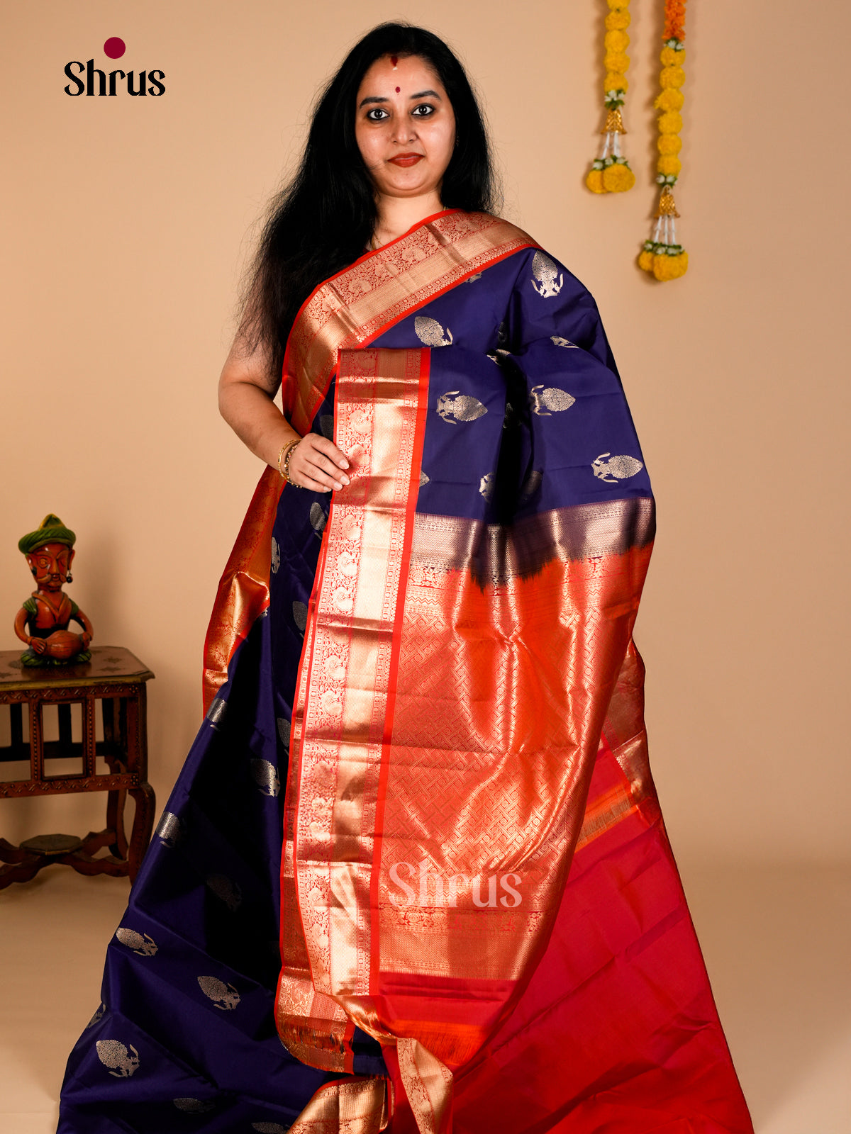 Kanchipuram silk Saree - EDS08068 - Shop on Shrus.com