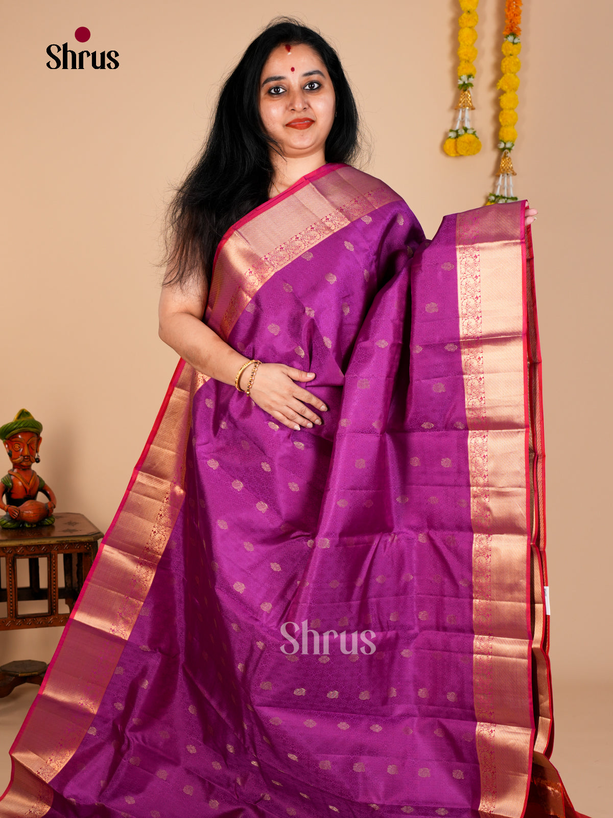 Kanchipuram silk Saree - EDS08072 - Shop on Shrus.com