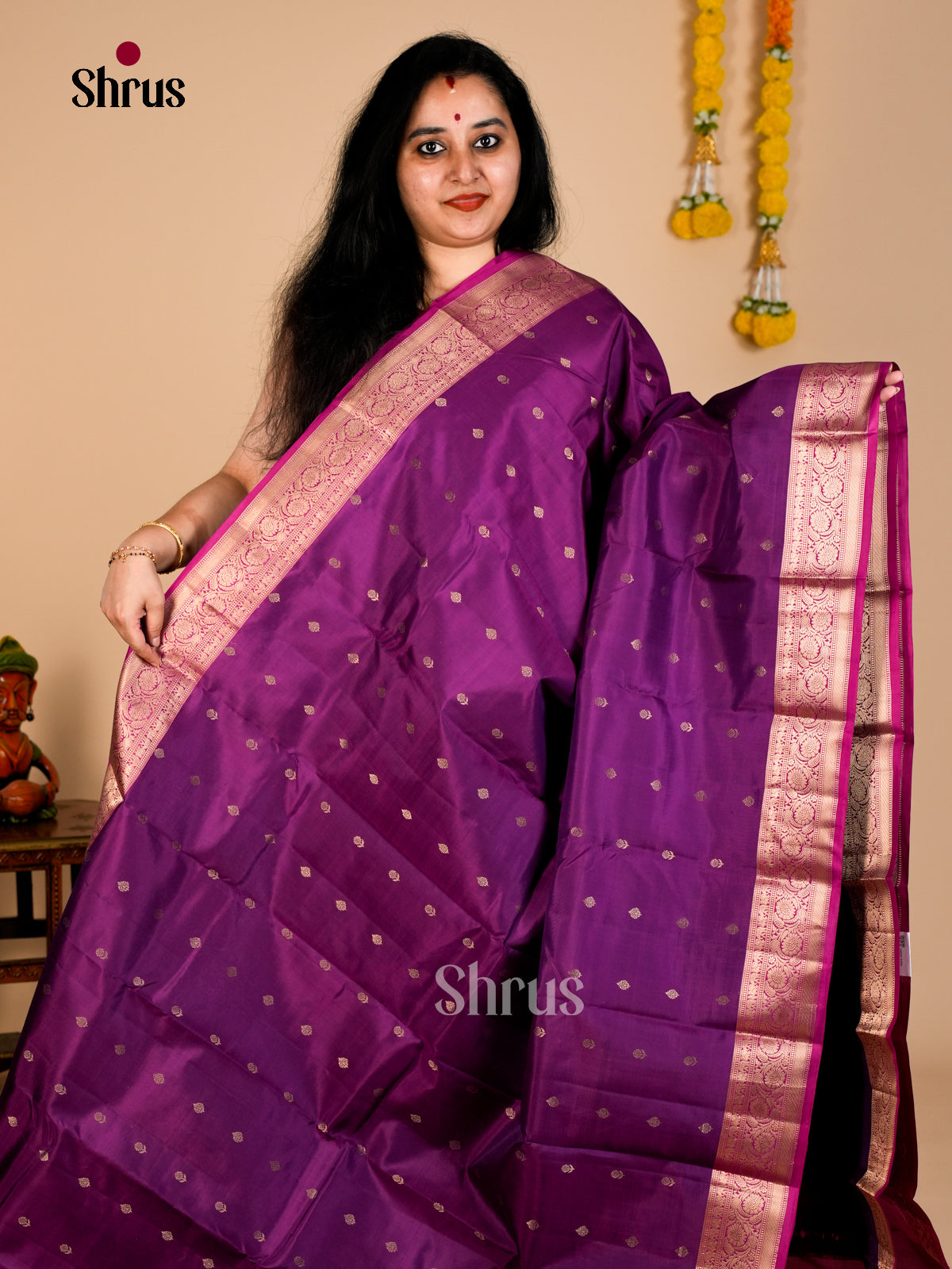 Kanchipuram silk Saree - EDS08096 - Shop on Shrus.com