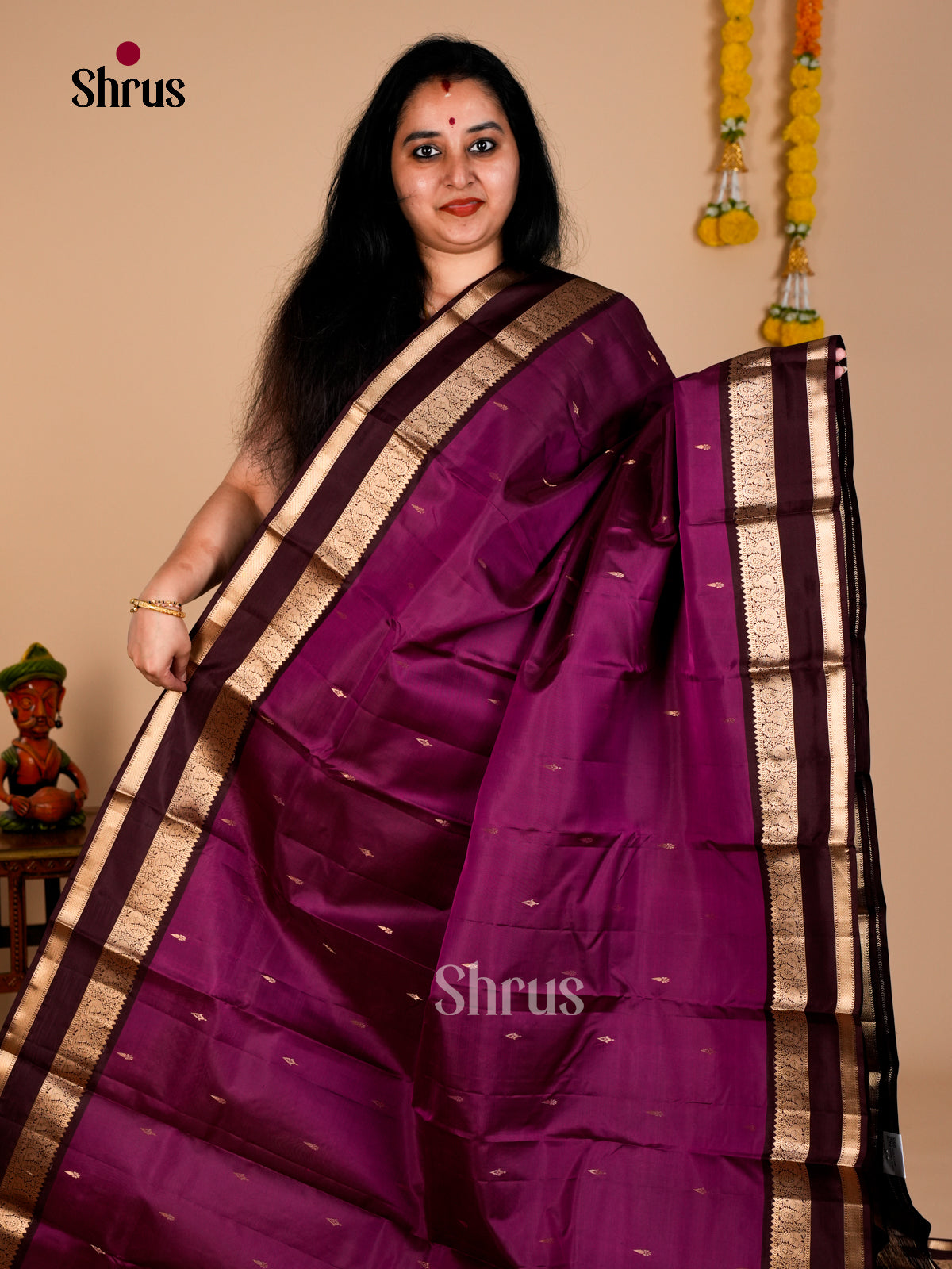 Kanchipuram silk Saree - EDS08098 - Shop on Shrus.com