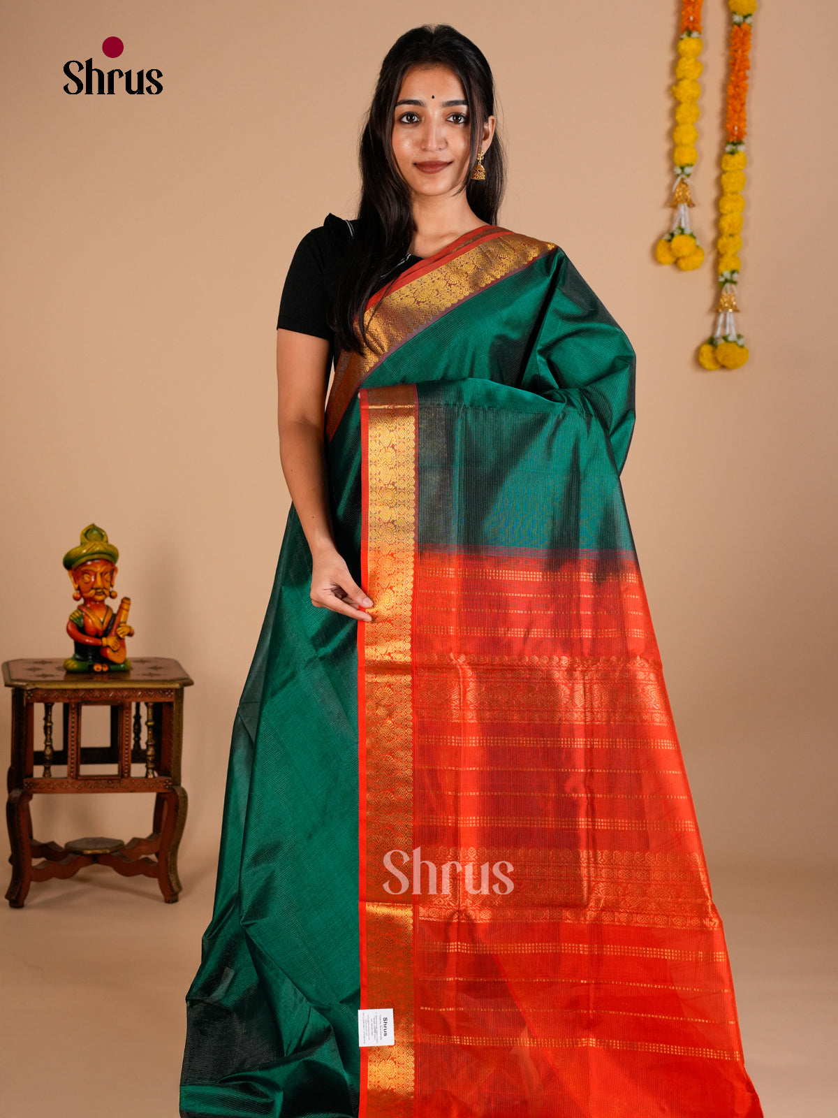 Silk Cotton Saree - EDS10057 - Shop on Shrus.com