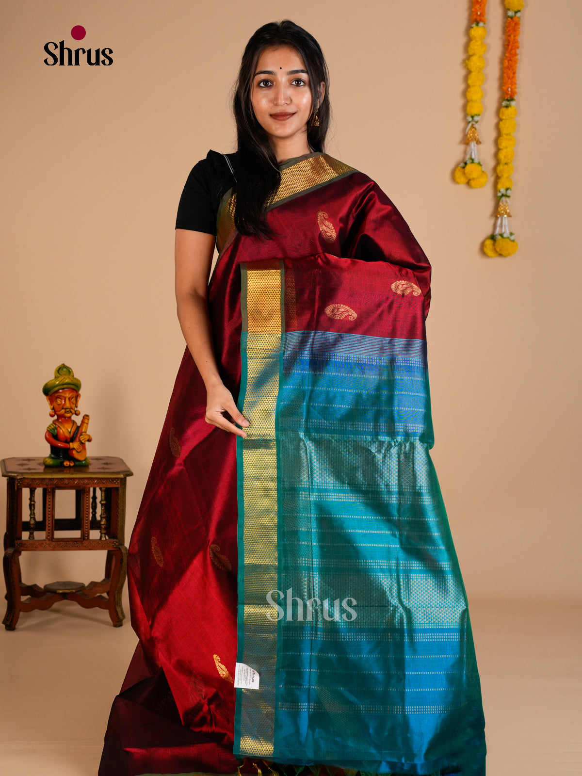 Silk Cotton Saree - EDS10068 - Shop on Shrus.com