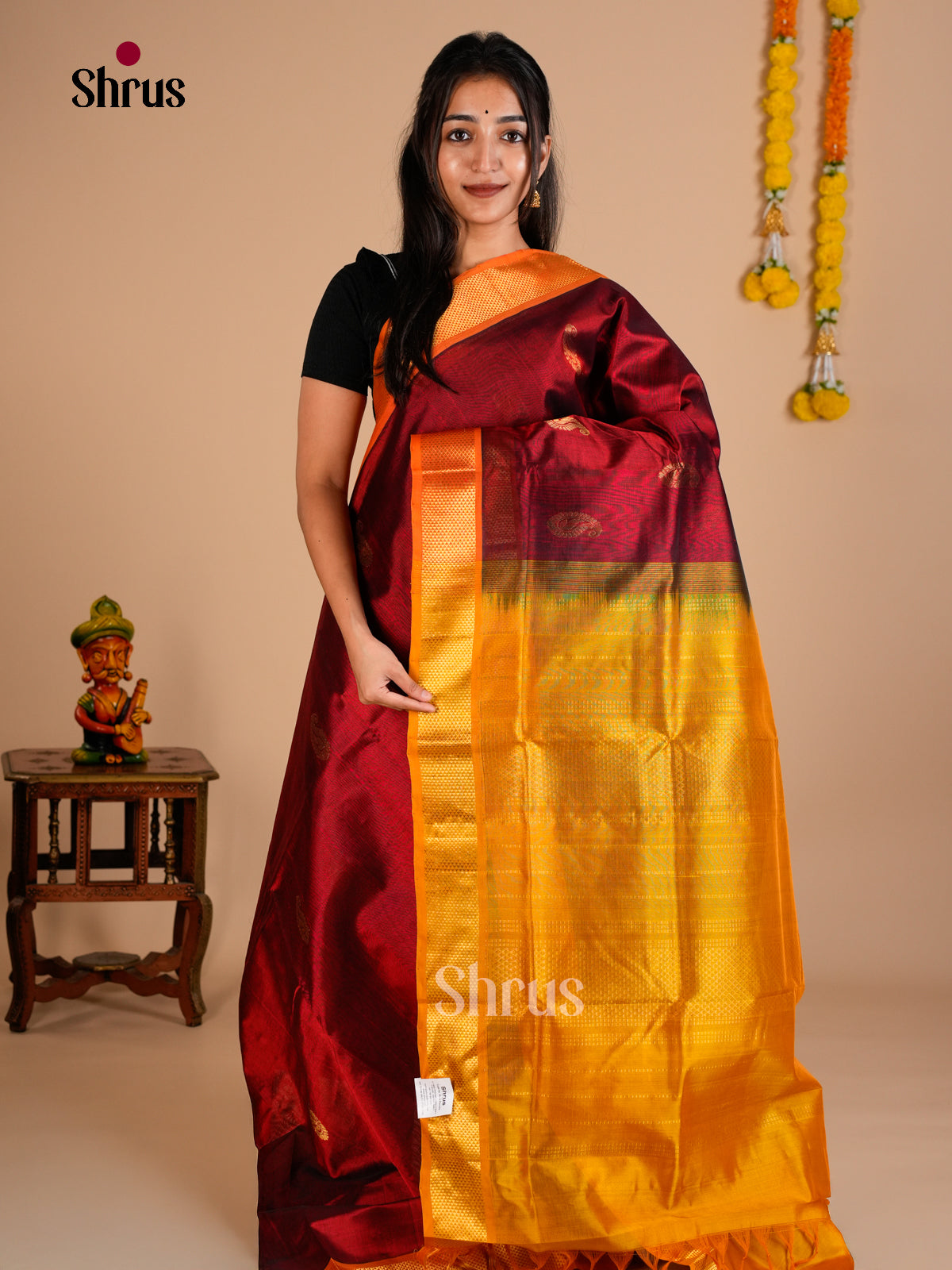 Silk Cotton Saree - EDS10070 - Shop on Shrus.com
