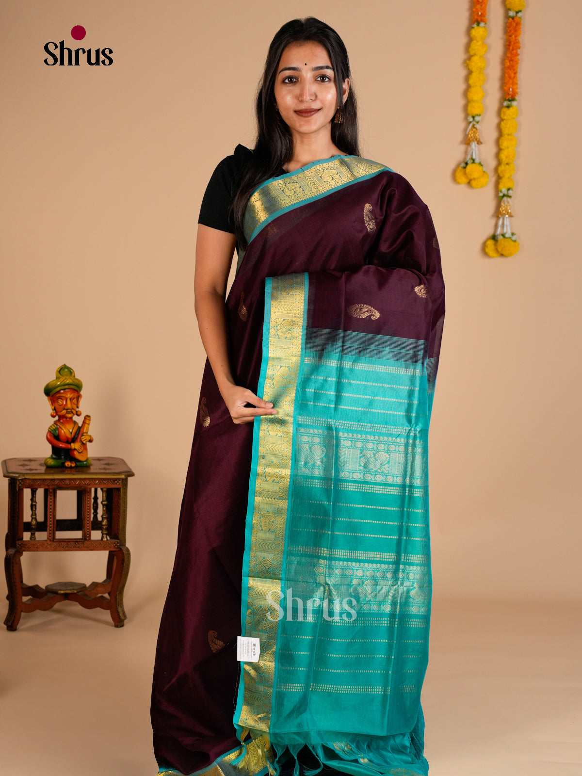 Silk Cotton Saree - EDS10071 - Shop on Shrus.com