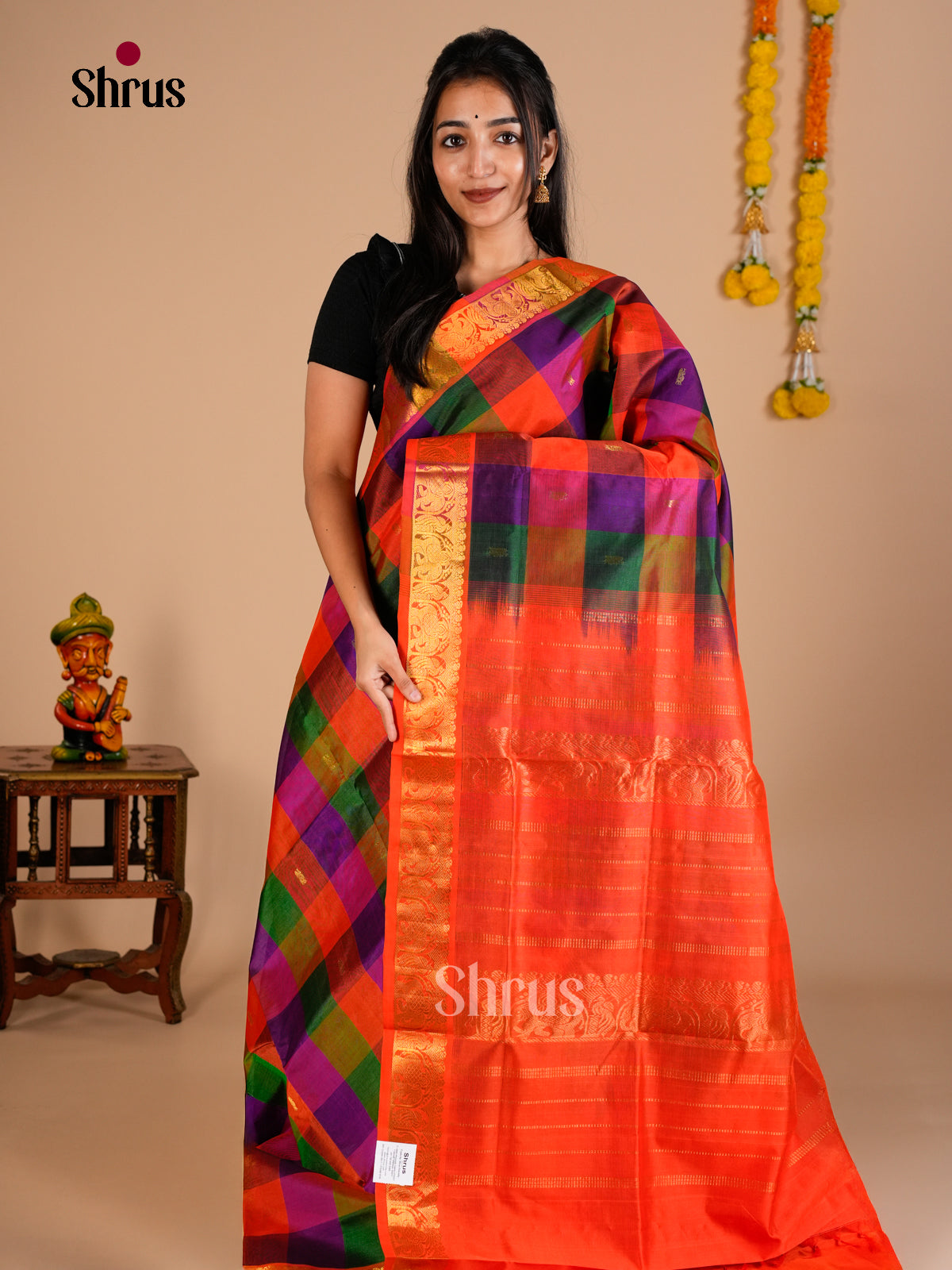 Silk Cotton Saree - EDS10102 - Shop on Shrus.com