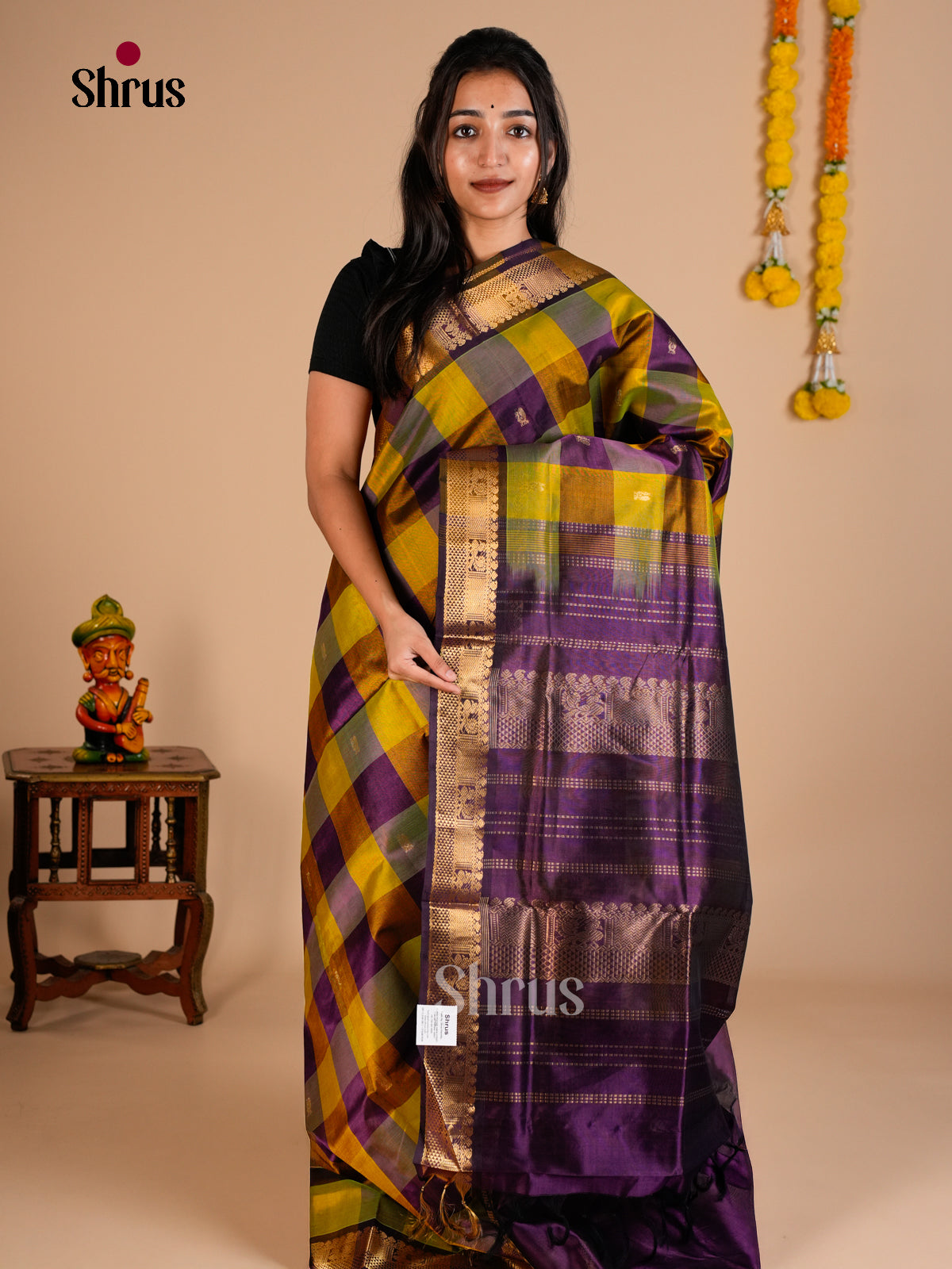Silk Cotton Saree - EDS10103 - Shop on Shrus.com