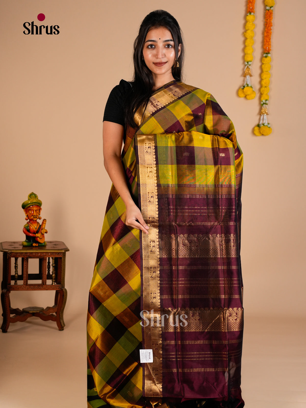 Silk Cotton Saree - EDS10107 - Shop on Shrus.com