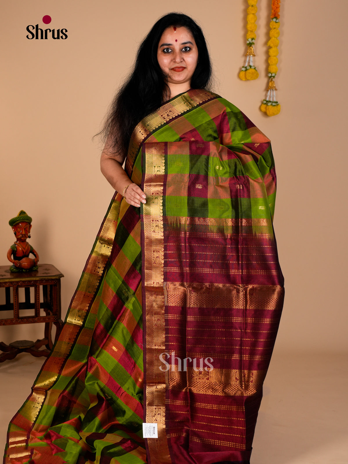 Silk Cotton Saree - EDS10113 - Shop on Shrus.com