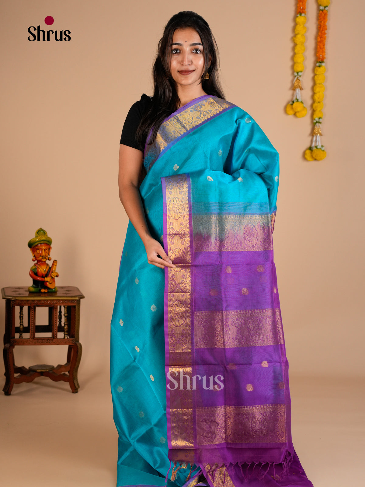 Silk Cotton Saree - EDS10118 - Shop on Shrus.com