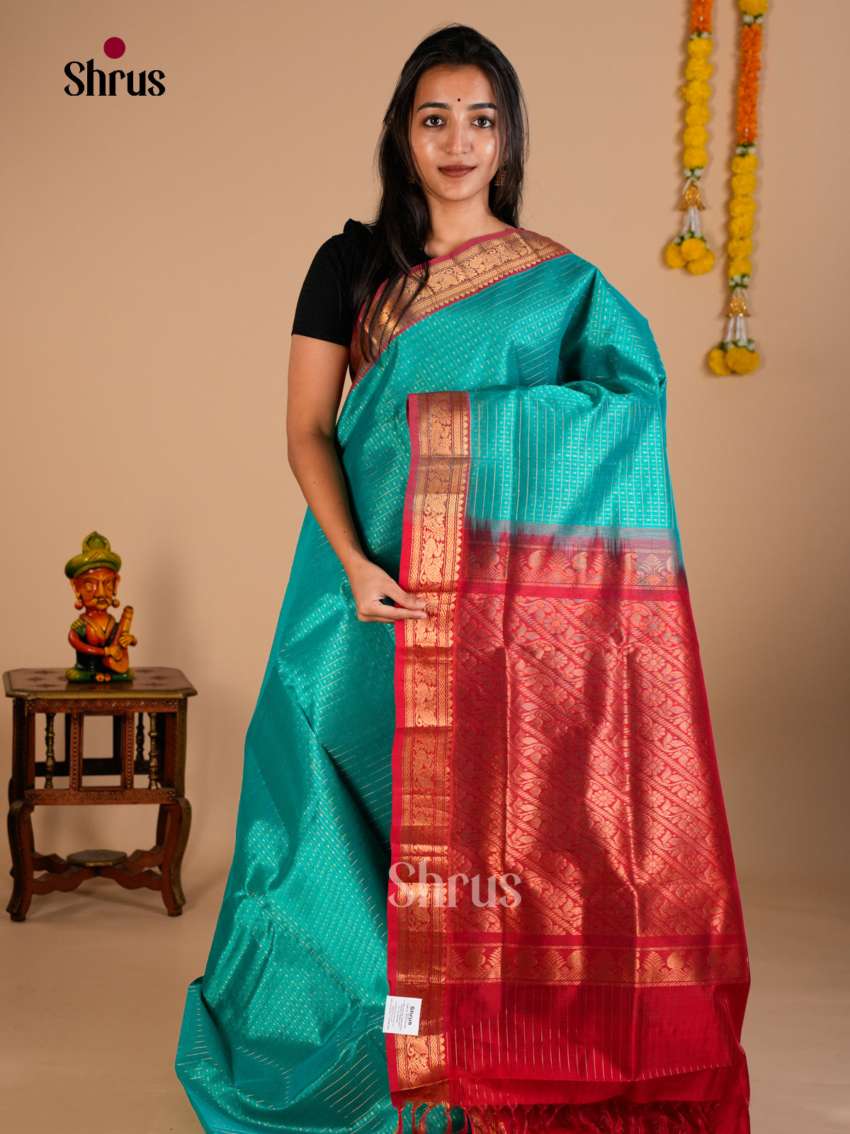 Silk Cotton Saree - EDS10157 - Shop on Shrus.com
