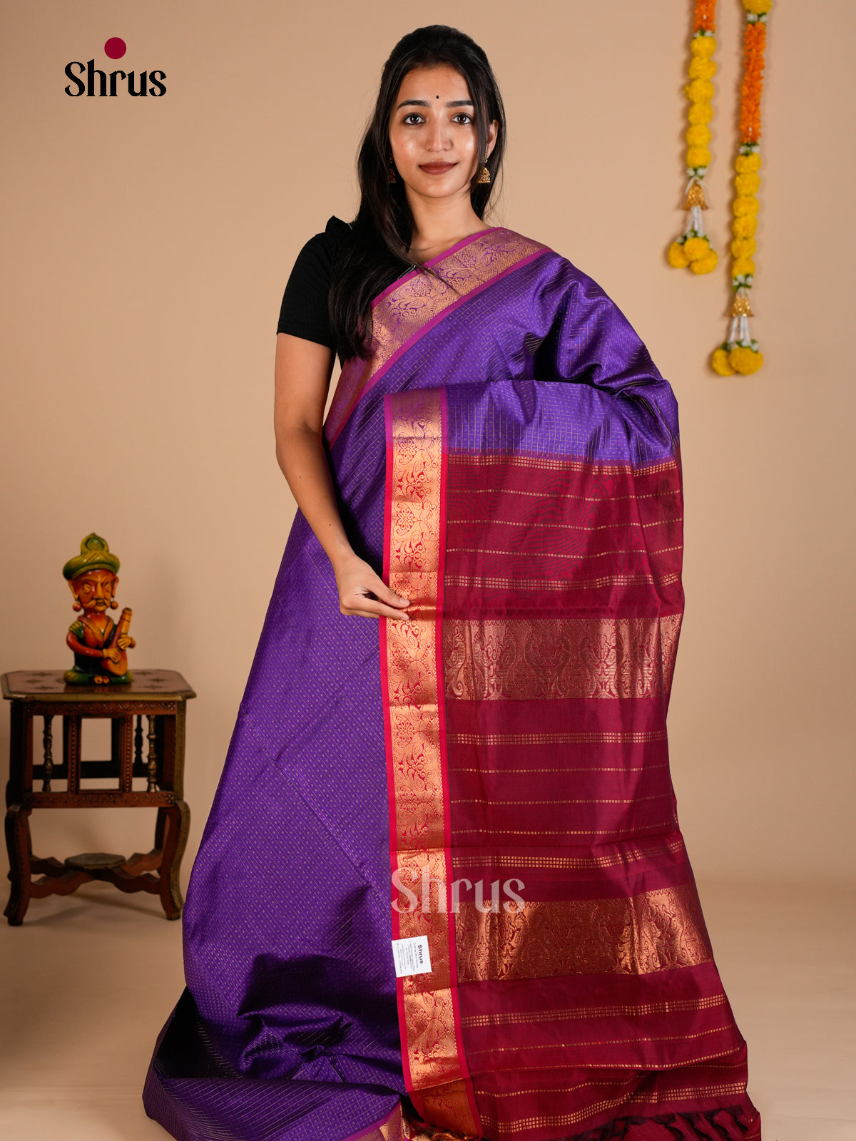 Silk Cotton Saree - EDS10182 - Shop on Shrus.com