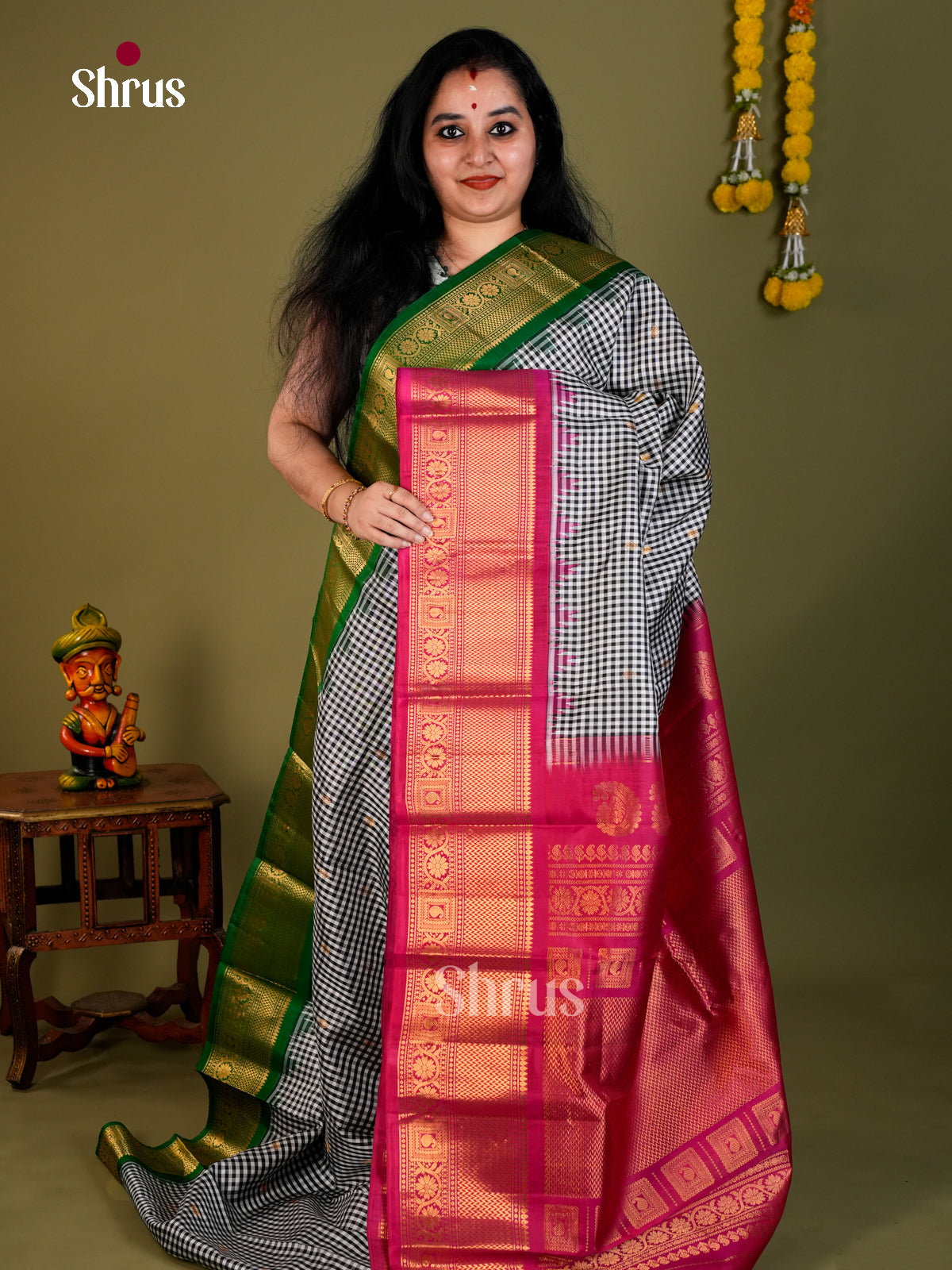 Gadwal silk Saree - EDS11046 - Shop on Shrus.com