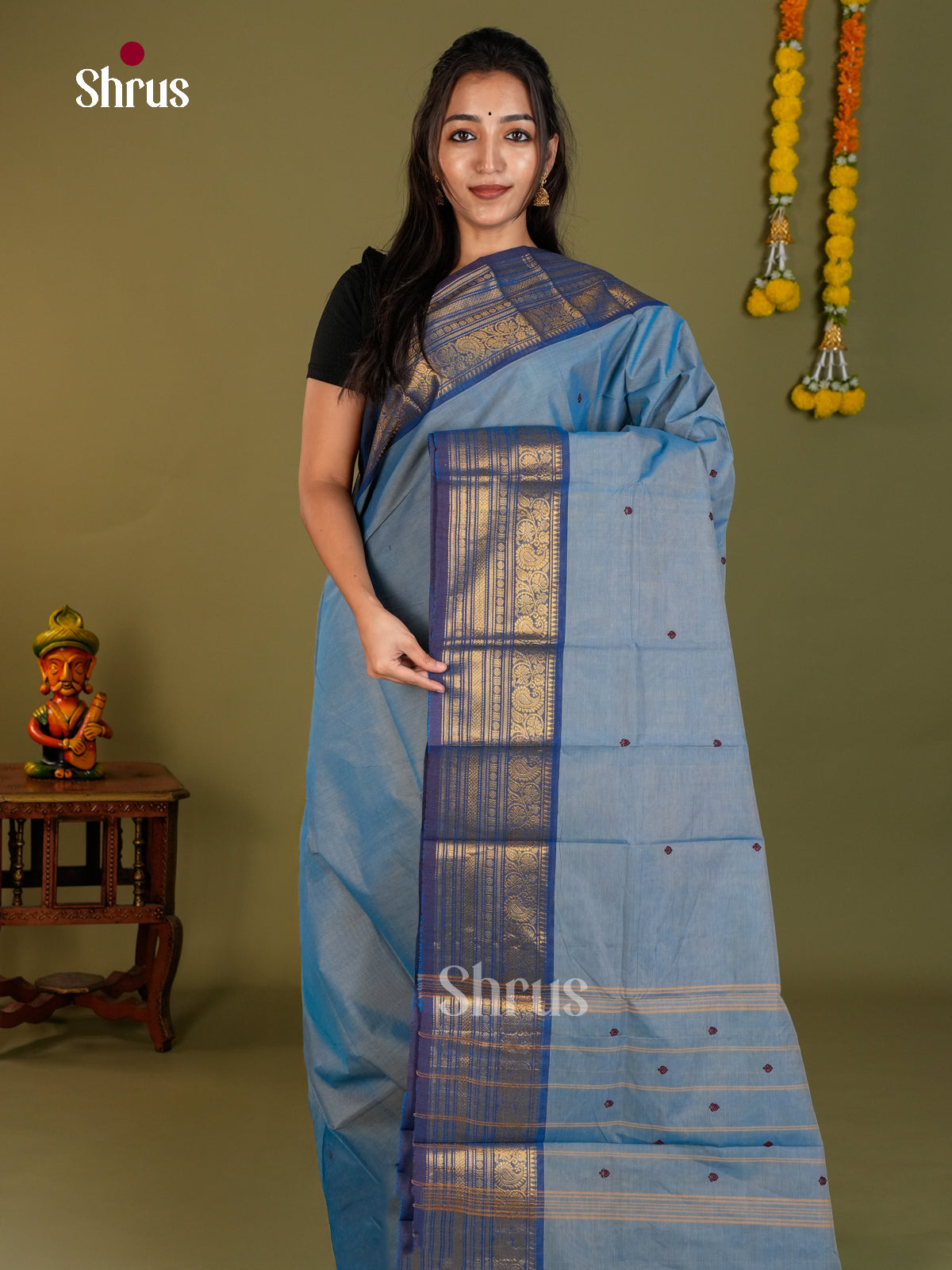 Chettinad Cotton Saree - EDS13018 - Shop on Shrus.com