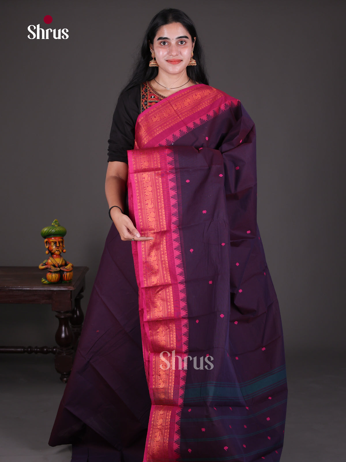 Chettinad Cotton Saree - EDS13025 - Shop on Shrus.com
