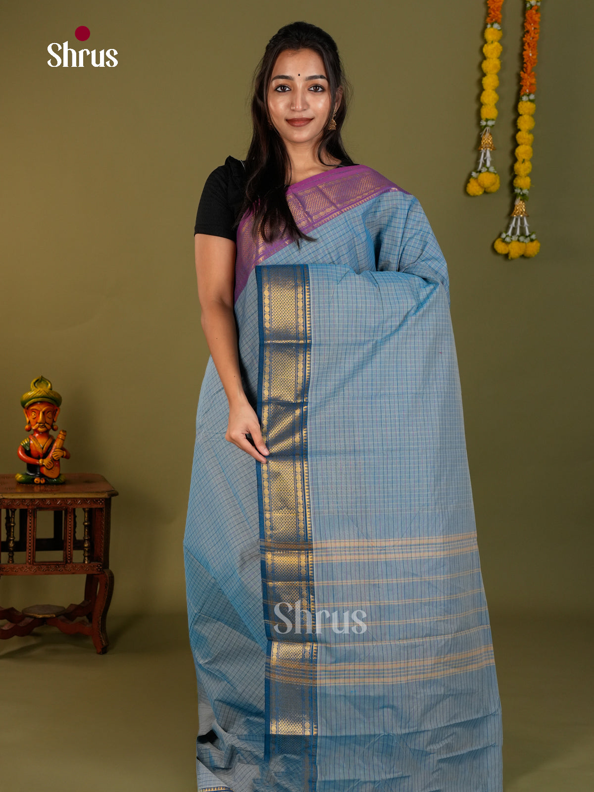 Chettinad Cotton Saree - EDS13044 - Shop on Shrus.com