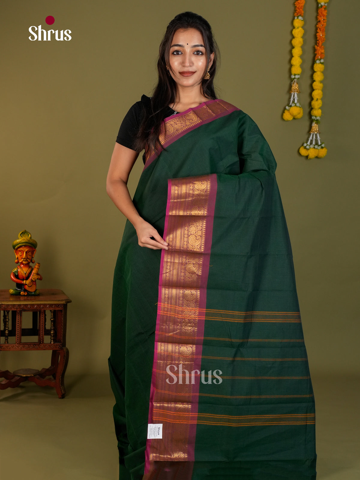 Chettinad Cotton Saree - EDS13052 - Shop on Shrus.com