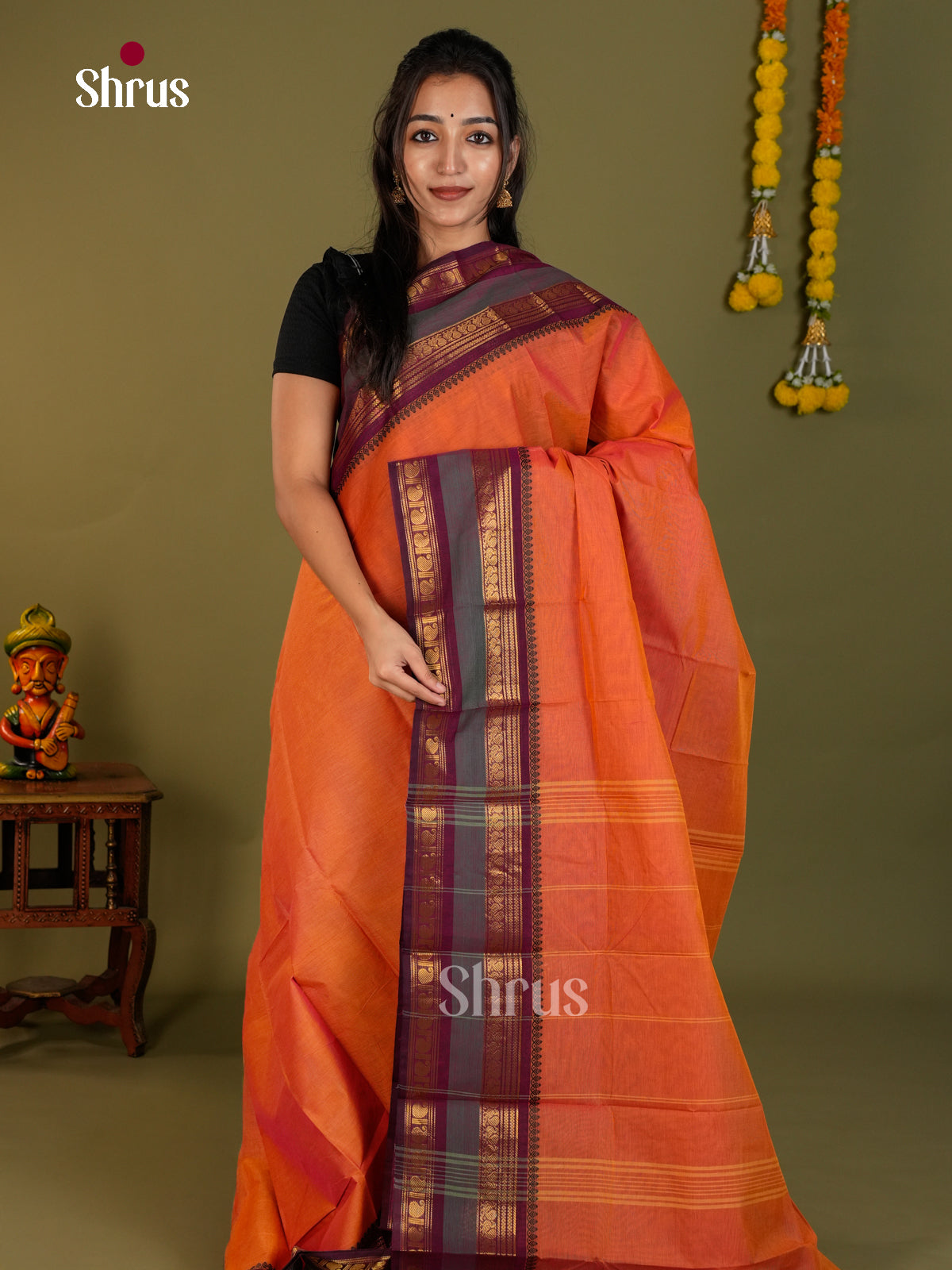 Chettinad Cotton Saree - EDS13055 - Shop on Shrus.com