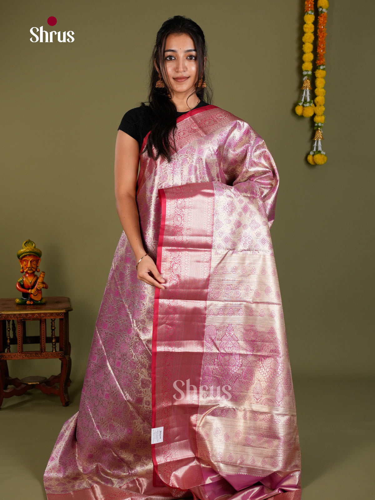 Kanchipuram-halfpure Saree - EDS15003 - Shop on Shrus.com