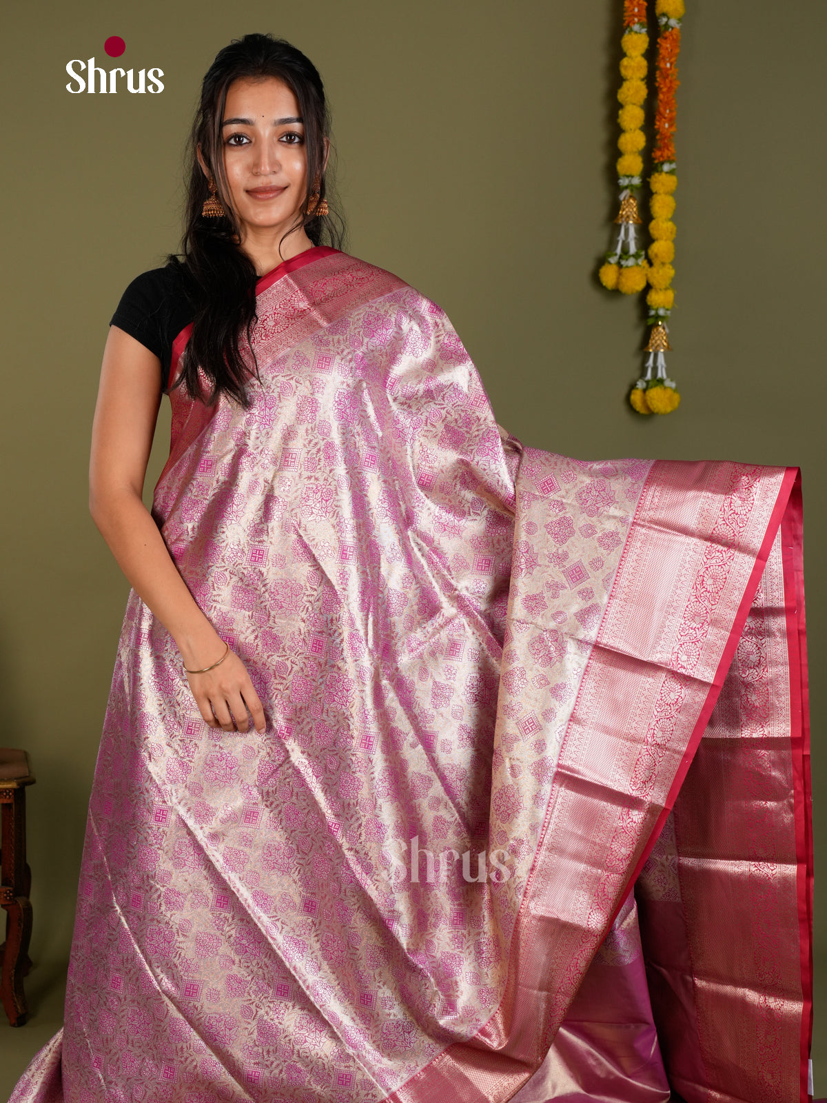 Kanchipuram-halfpure Saree - EDS15003 - Shop on Shrus.com