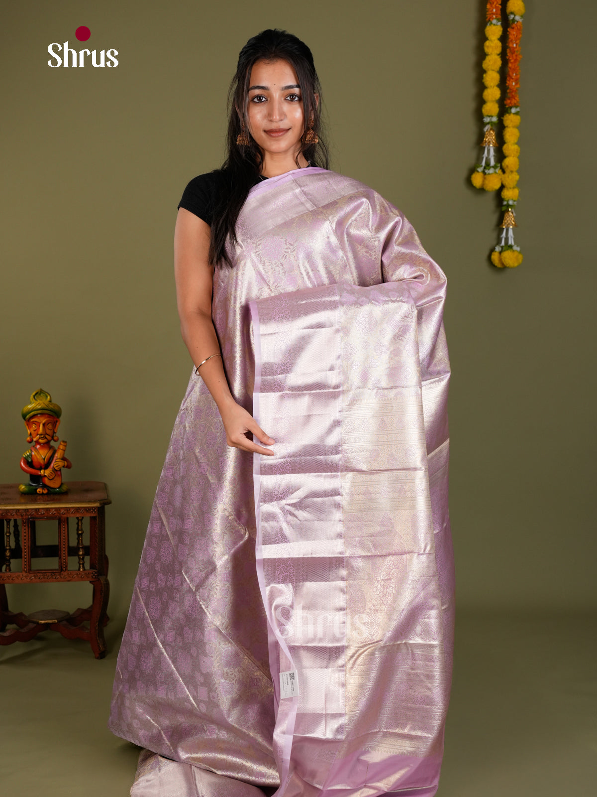 Kanchipuram-halfpure Saree - EDS15004 - Shop on Shrus.com
