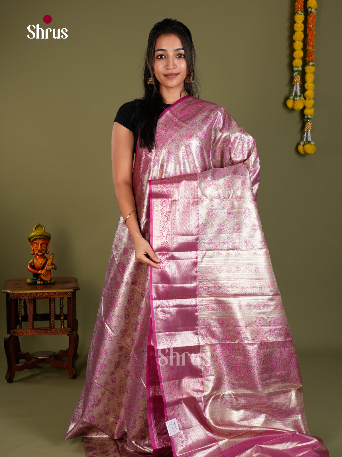 Kanchipuram-halfpure Saree - EDS15005 - Shop on Shrus.com
