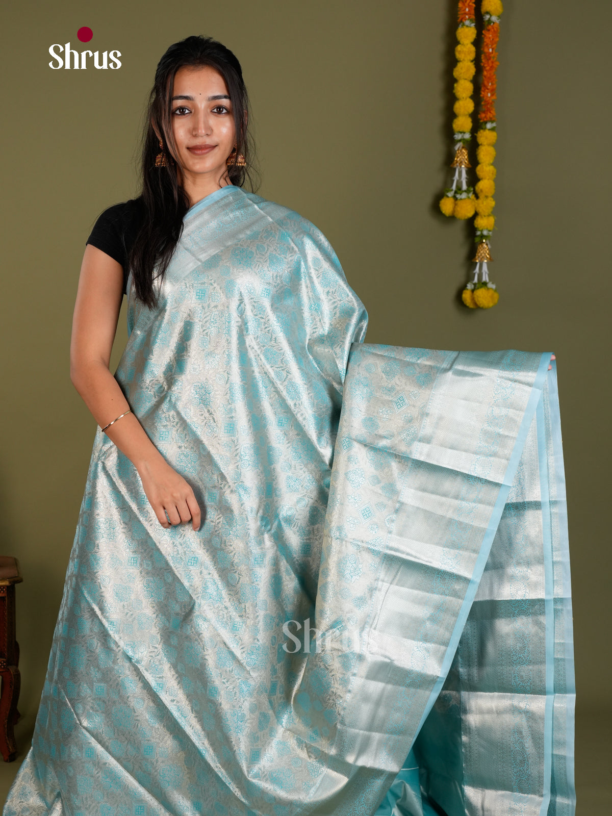 Kanchipuram-halfpure Saree - EDS15007 - Shop on Shrus.com