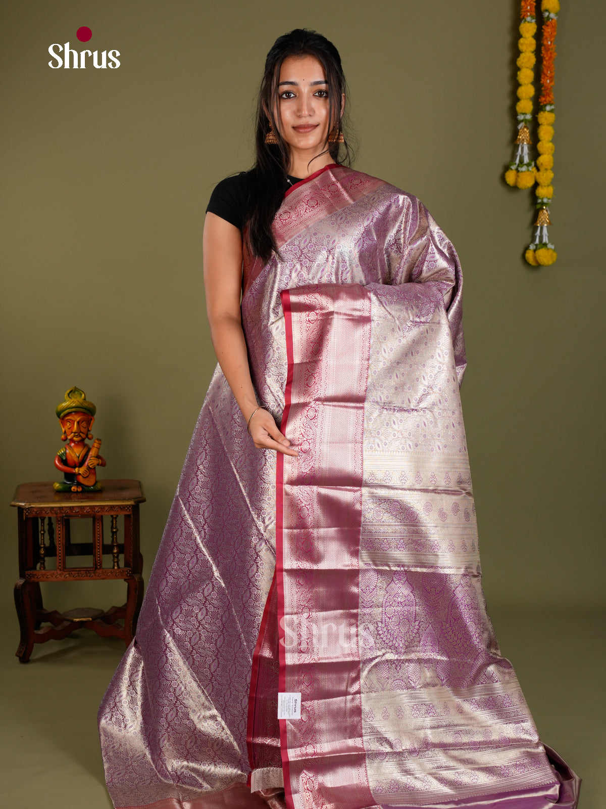 Kanchipuram-halfpure Saree - EDS15009 - Shop on Shrus.com