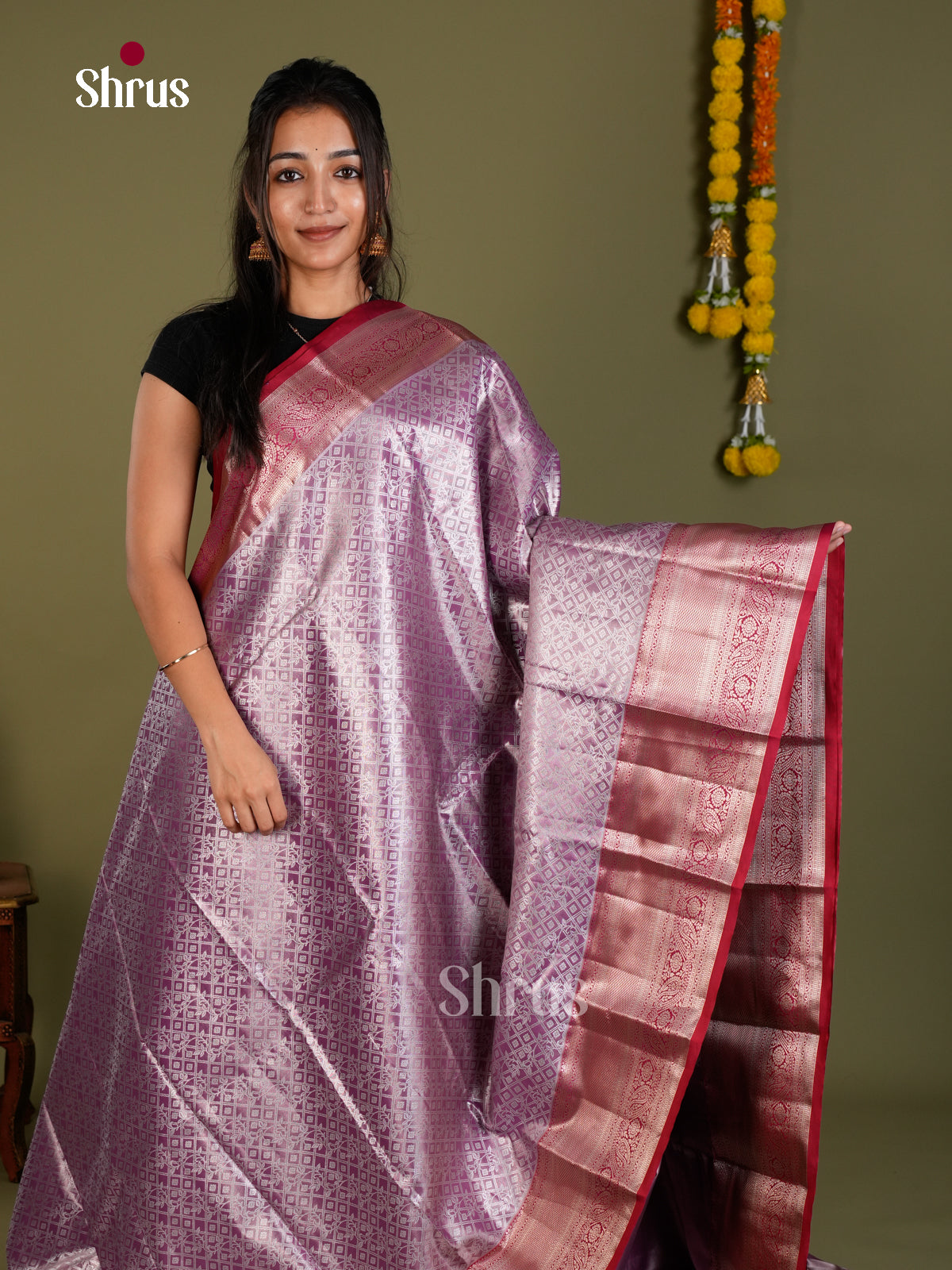 Kanchipuram-halfpure Saree - EDS15010 - Shop on Shrus.com