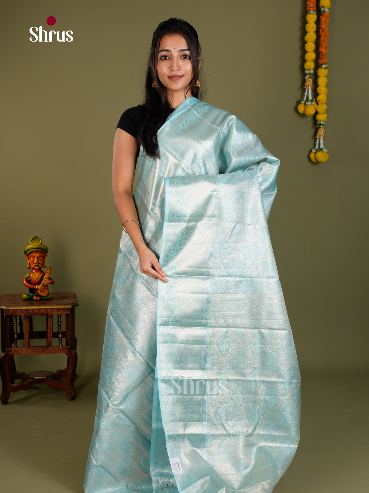 Kanchipuram-halfpure Saree - EDS15011 - Shop on Shrus.com