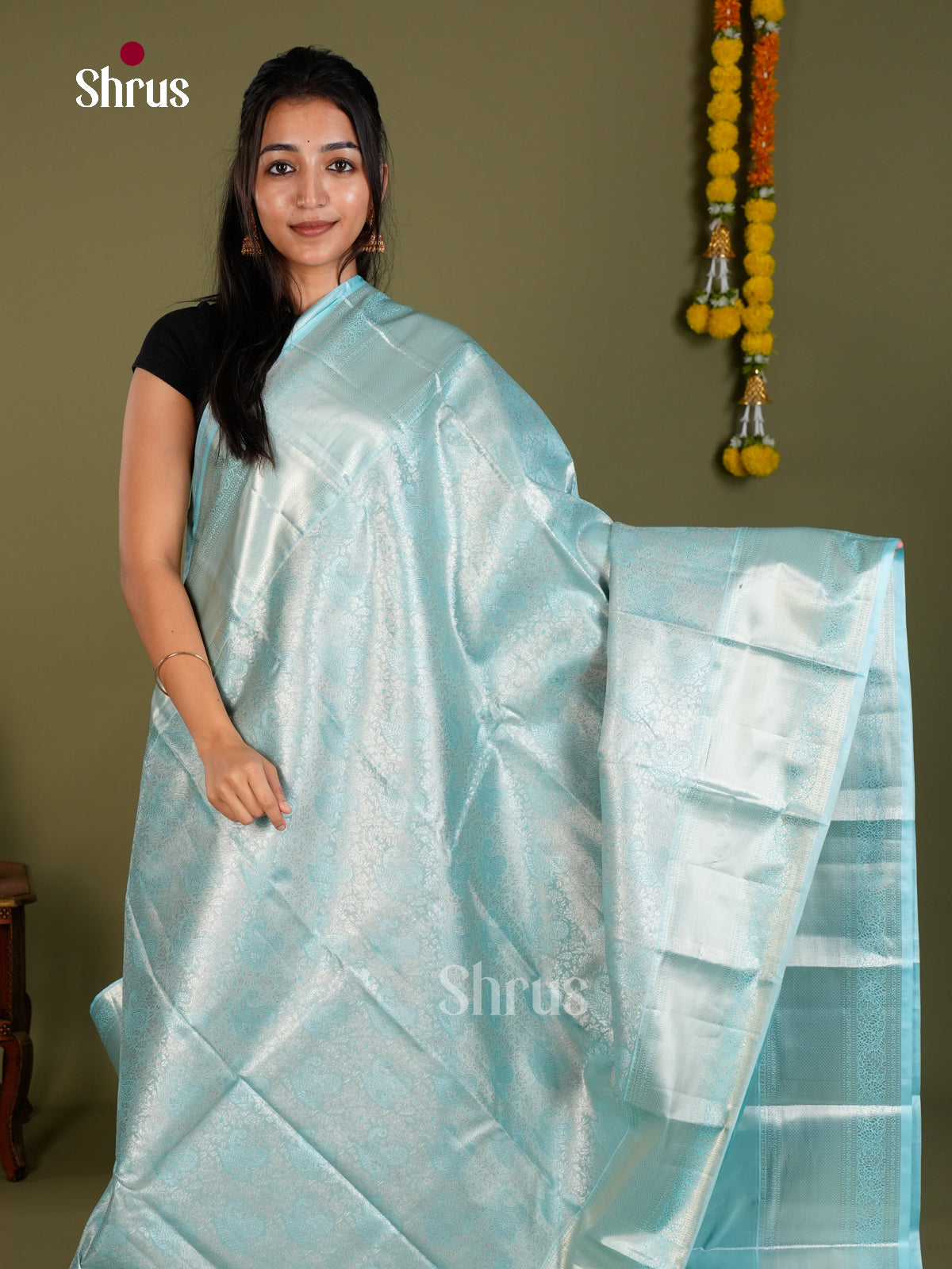 Kanchipuram-halfpure Saree - EDS15011 - Shop on Shrus.com