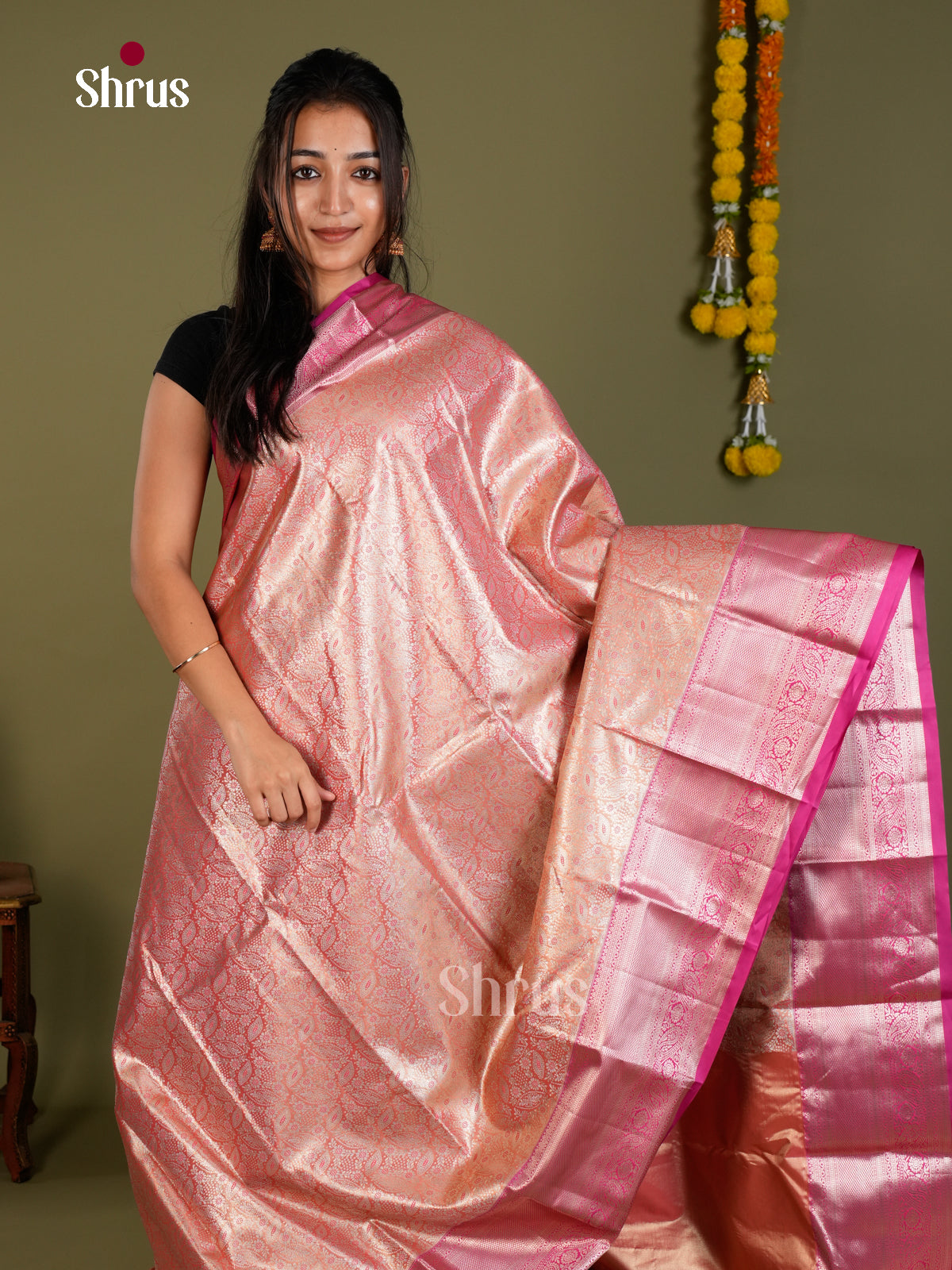Kanchipuram-halfpure Saree - EDS15012 - Shop on Shrus.com