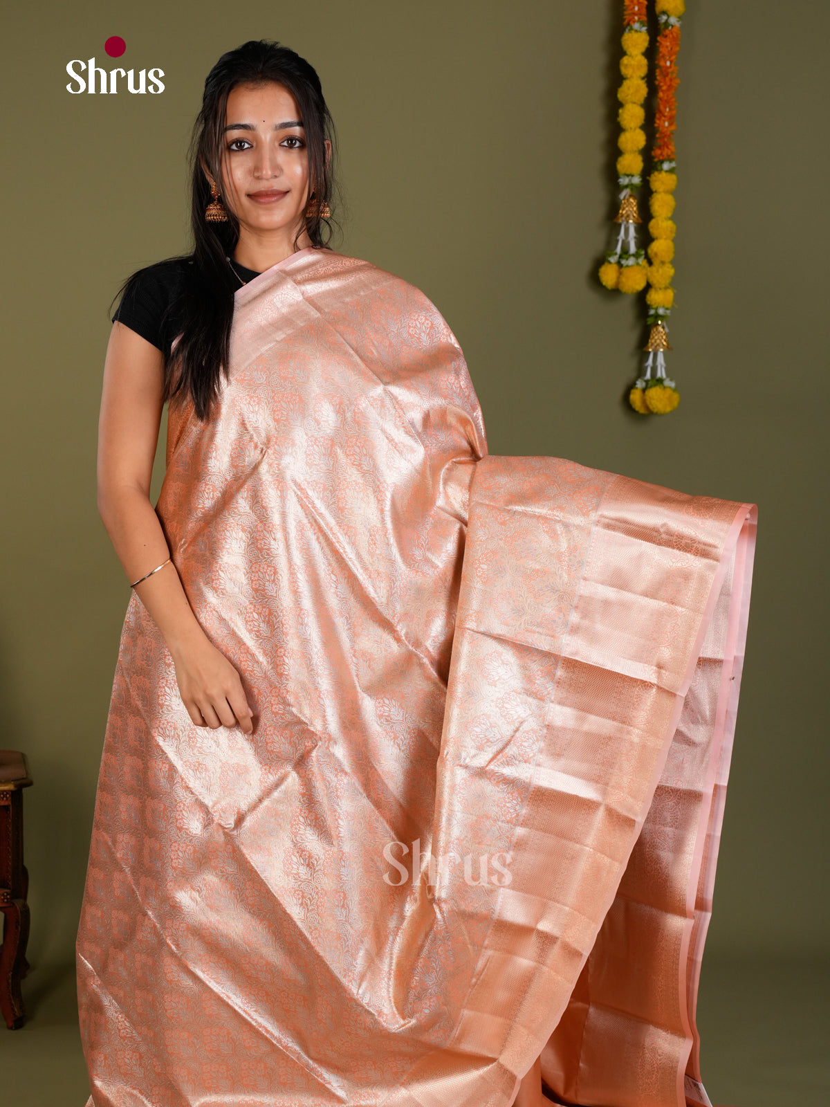 Kanchipuram-halfpure Saree - EDS15018 - Shop on Shrus.com