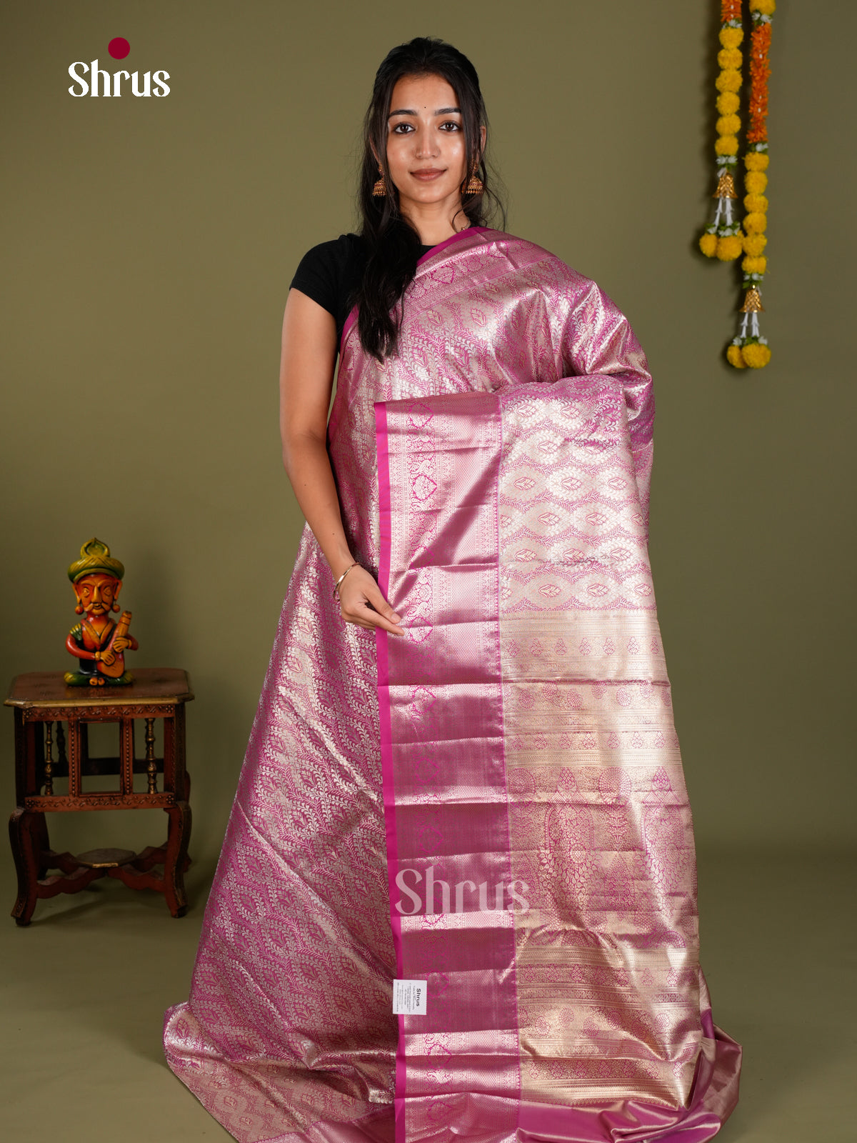 Kanchipuram-halfpure Saree - EDS15019 - Shop on Shrus.com