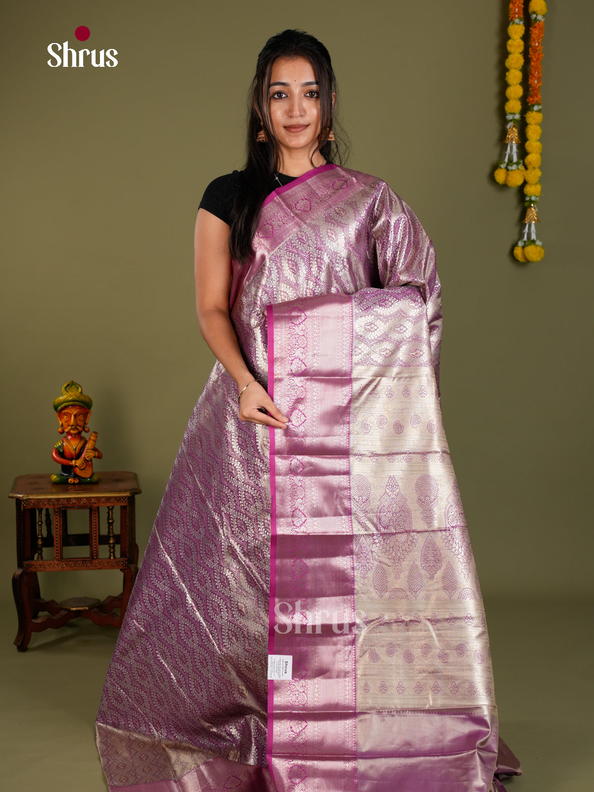 Kanchipuram-halfpure Saree - EDS15020 - Shop on Shrus.com