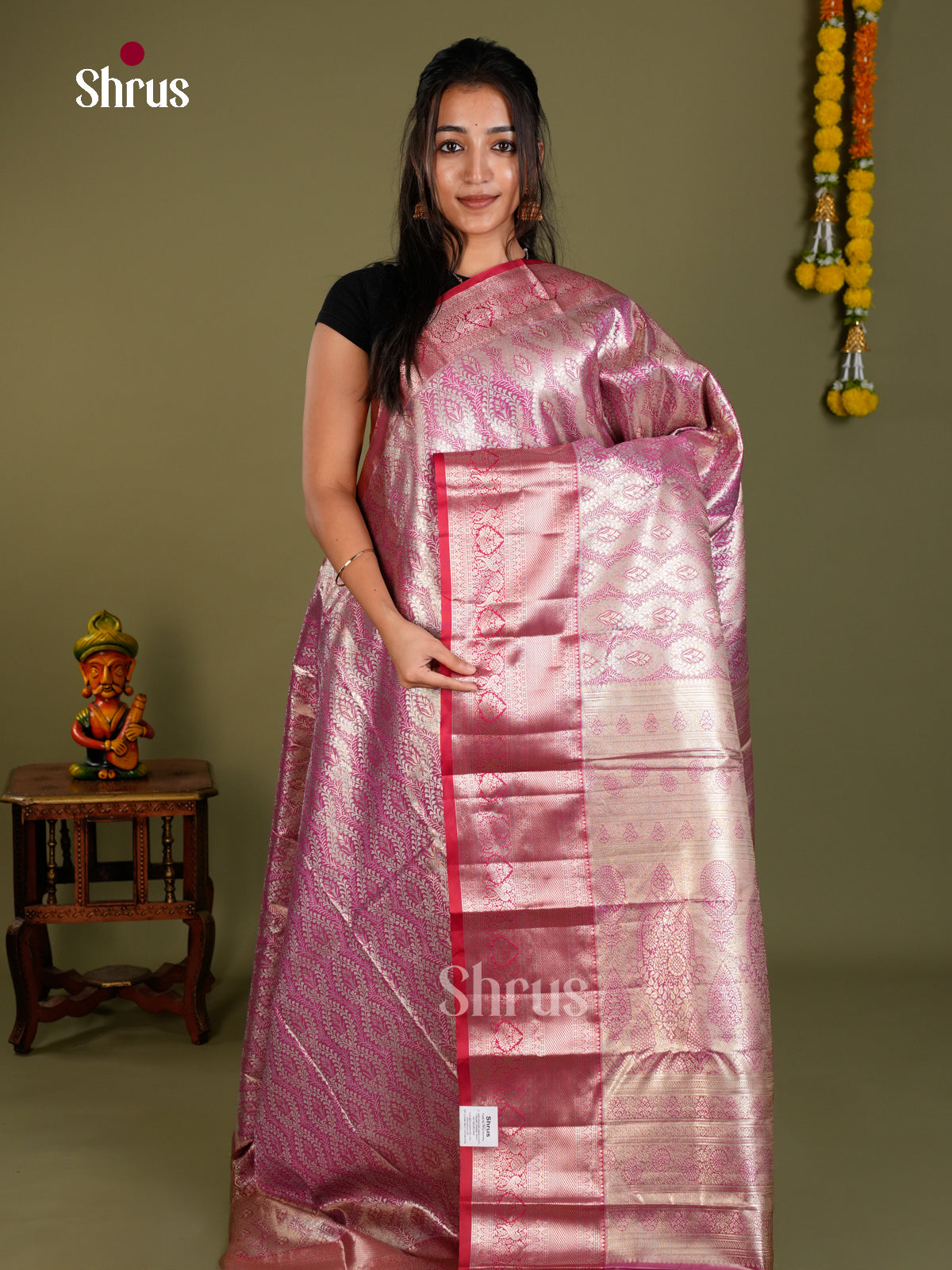 Kanchipuram-halfpure Saree - EDS15021 - Shop on Shrus.com