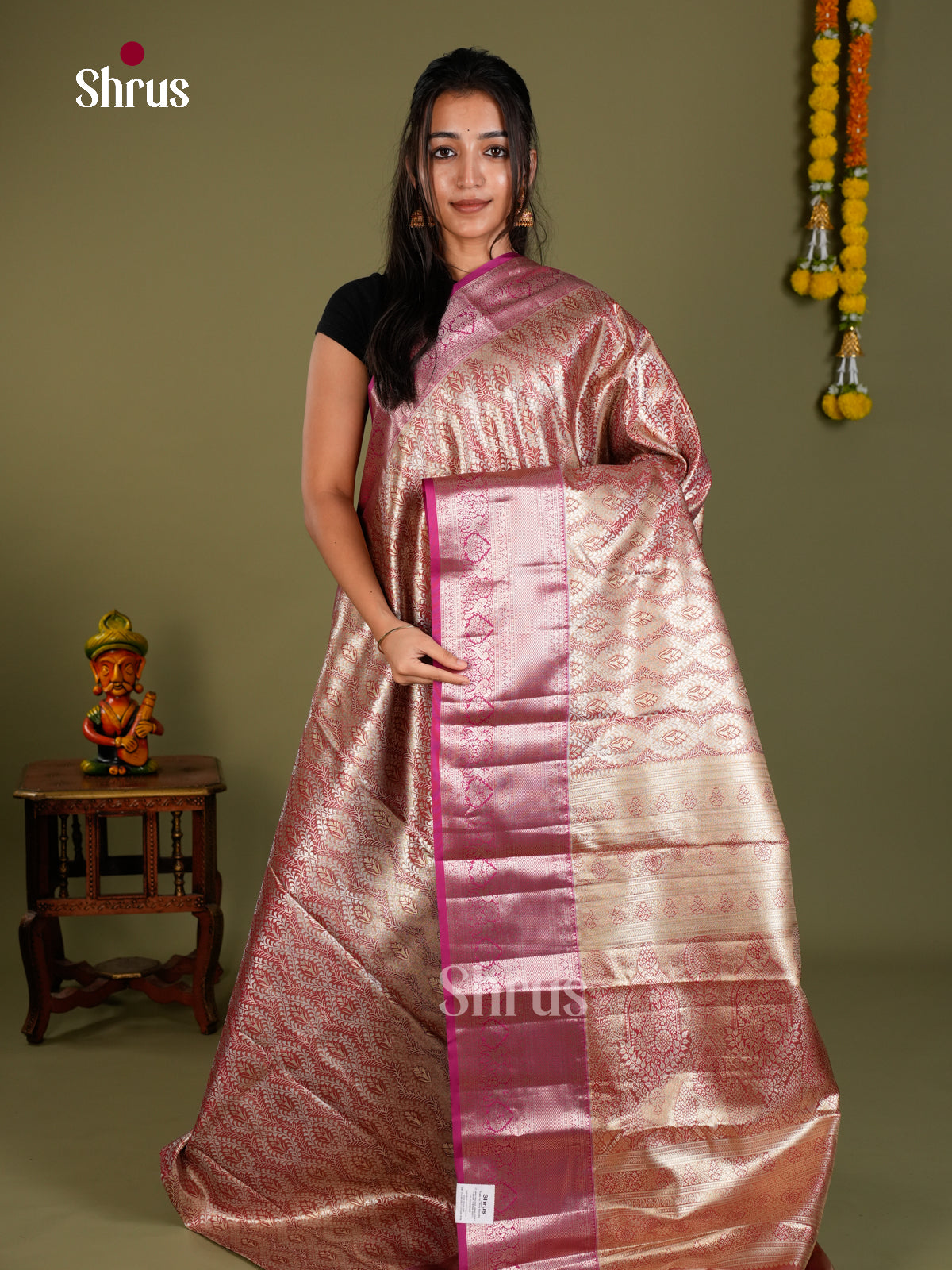Kanchipuram-halfpure Saree - EDS15022 - Shop on Shrus.com