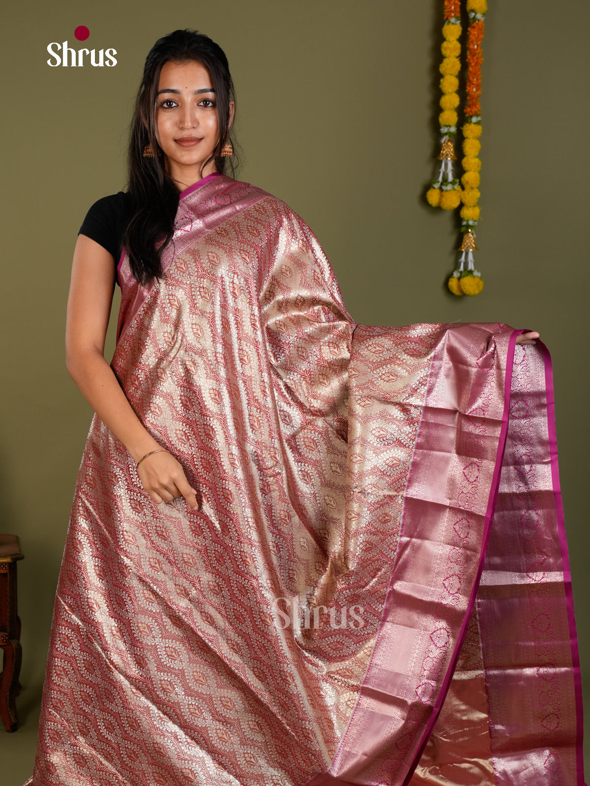 Kanchipuram-halfpure Saree - EDS15022 - Shop on Shrus.com