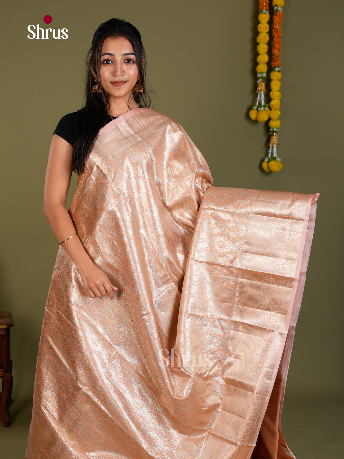 Kanchipuram-halfpure Saree - EDS15023 - Shop on Shrus.com