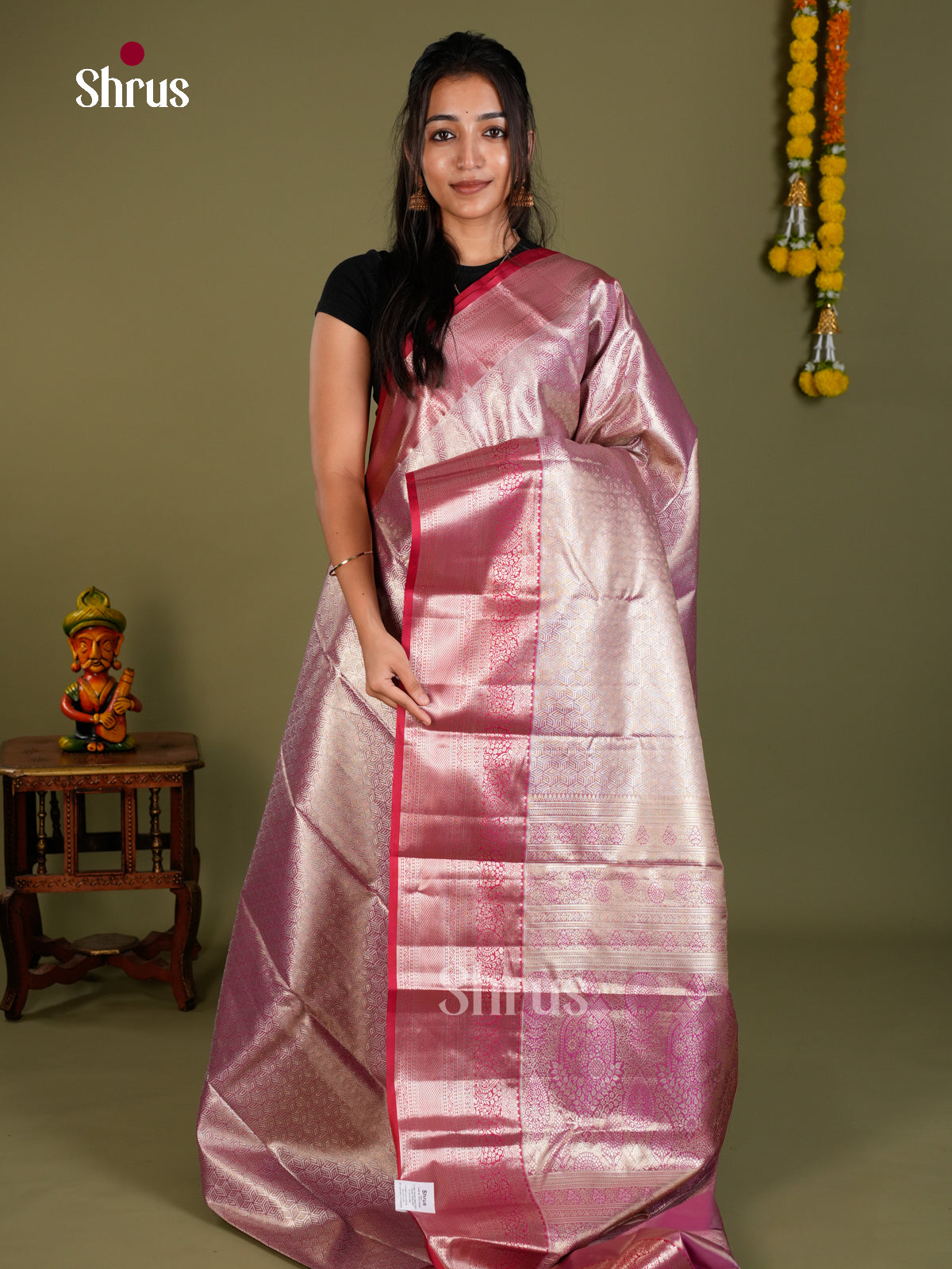 Kanchipuram-halfpure Saree - EDS15028 - Shop on Shrus.com
