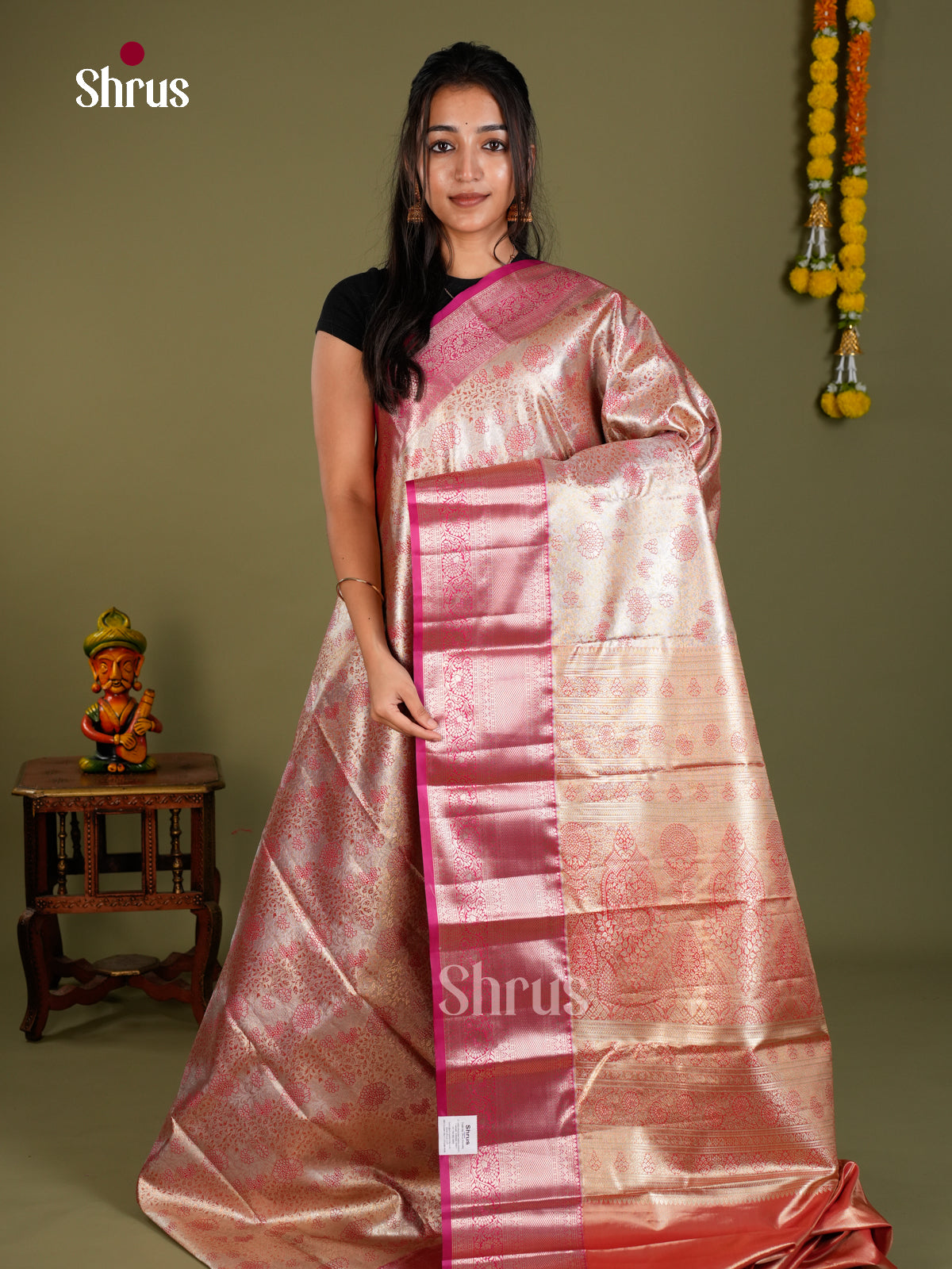 Kanchipuram-halfpure Saree - EDS15029 - Shop on Shrus.com