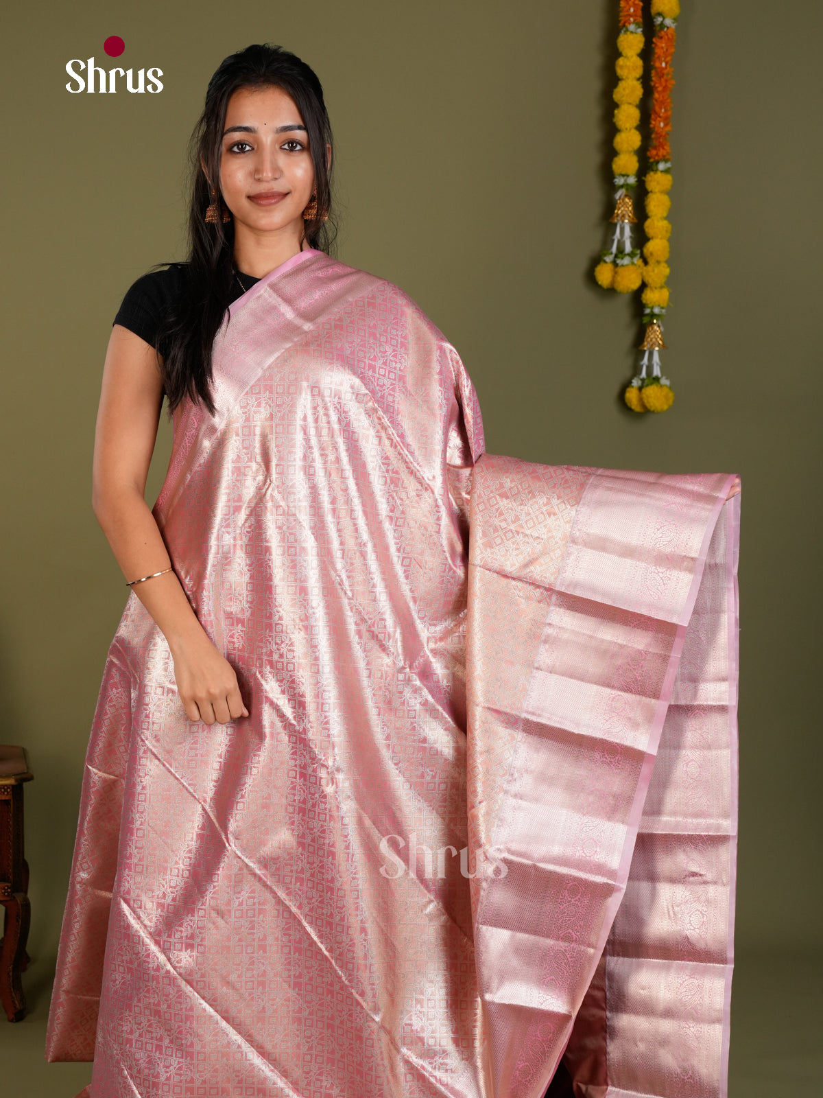 Kanchipuram-halfpure Saree - EDS15033 - Shop on Shrus.com