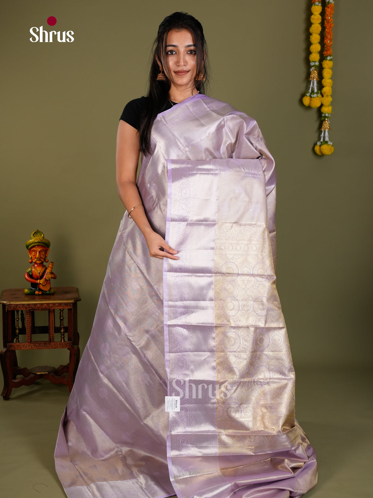 Kanchipuram-halfpure Saree - EDS15034 - Shop on Shrus.com
