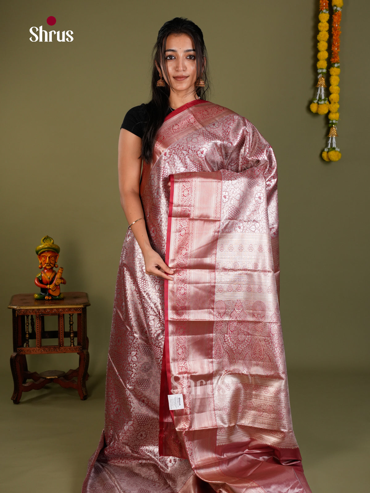 Kanchipuram-halfpure Saree - EDS15037 - Shop on Shrus.com