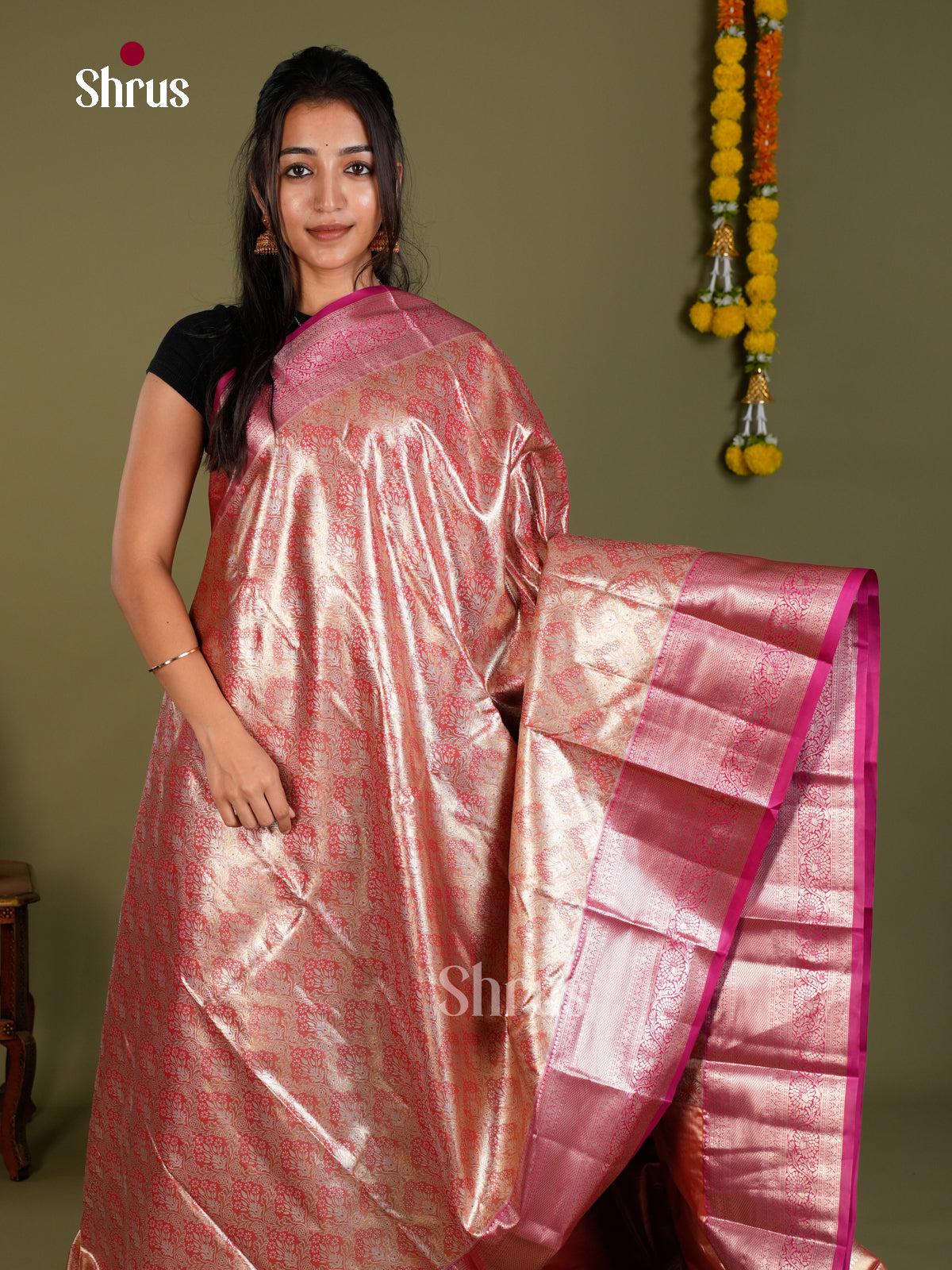 Kanchipuram-halfpure Saree - EDS15038 - Shop on Shrus.com