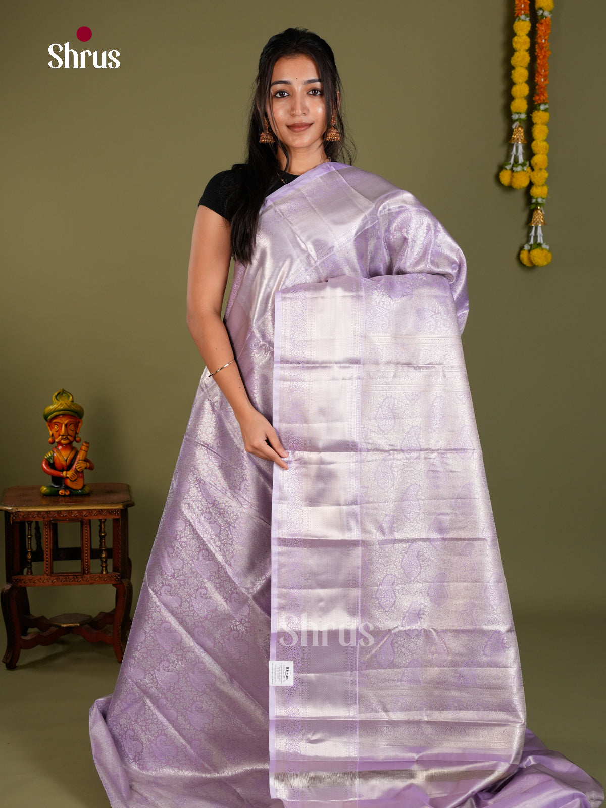 Kanchipuram-halfpure Saree - EDS15039 - Shop on Shrus.com