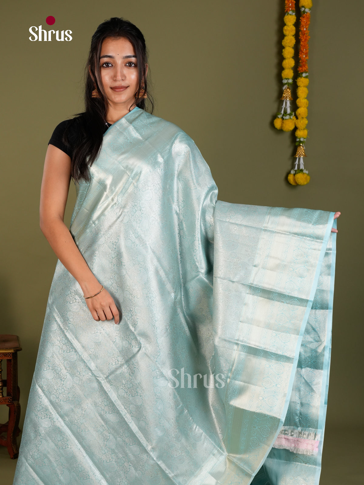 Kanchipuram-halfpure Saree - EDS15040 - Shop on Shrus.com