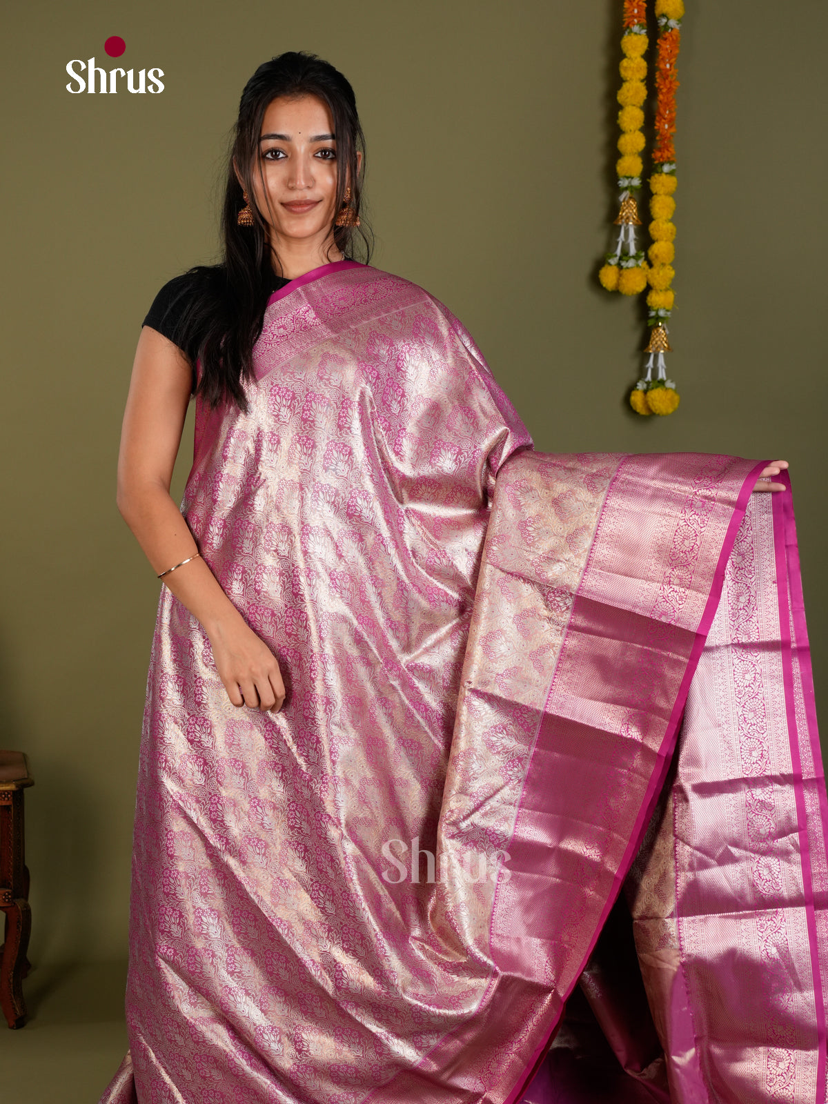Kanchipuram-halfpure Saree - EDS15041 - Shop on Shrus.com