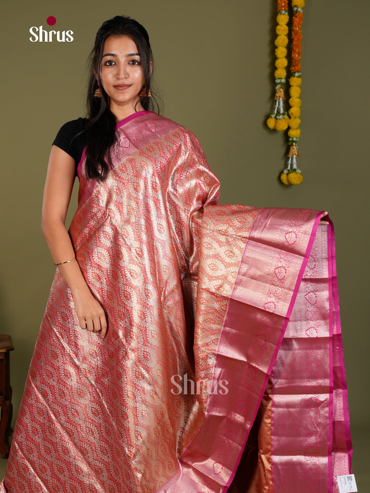 Kanchipuram-halfpure Saree - EDS15042 - Shop on Shrus.com