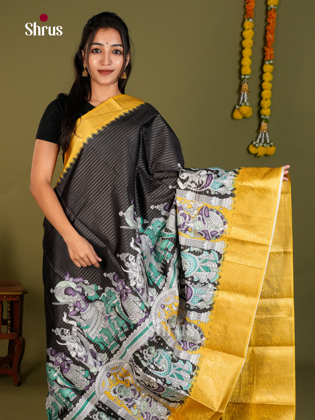 Semi Tussar Saree - EDS16002 - Shop on Shrus.com