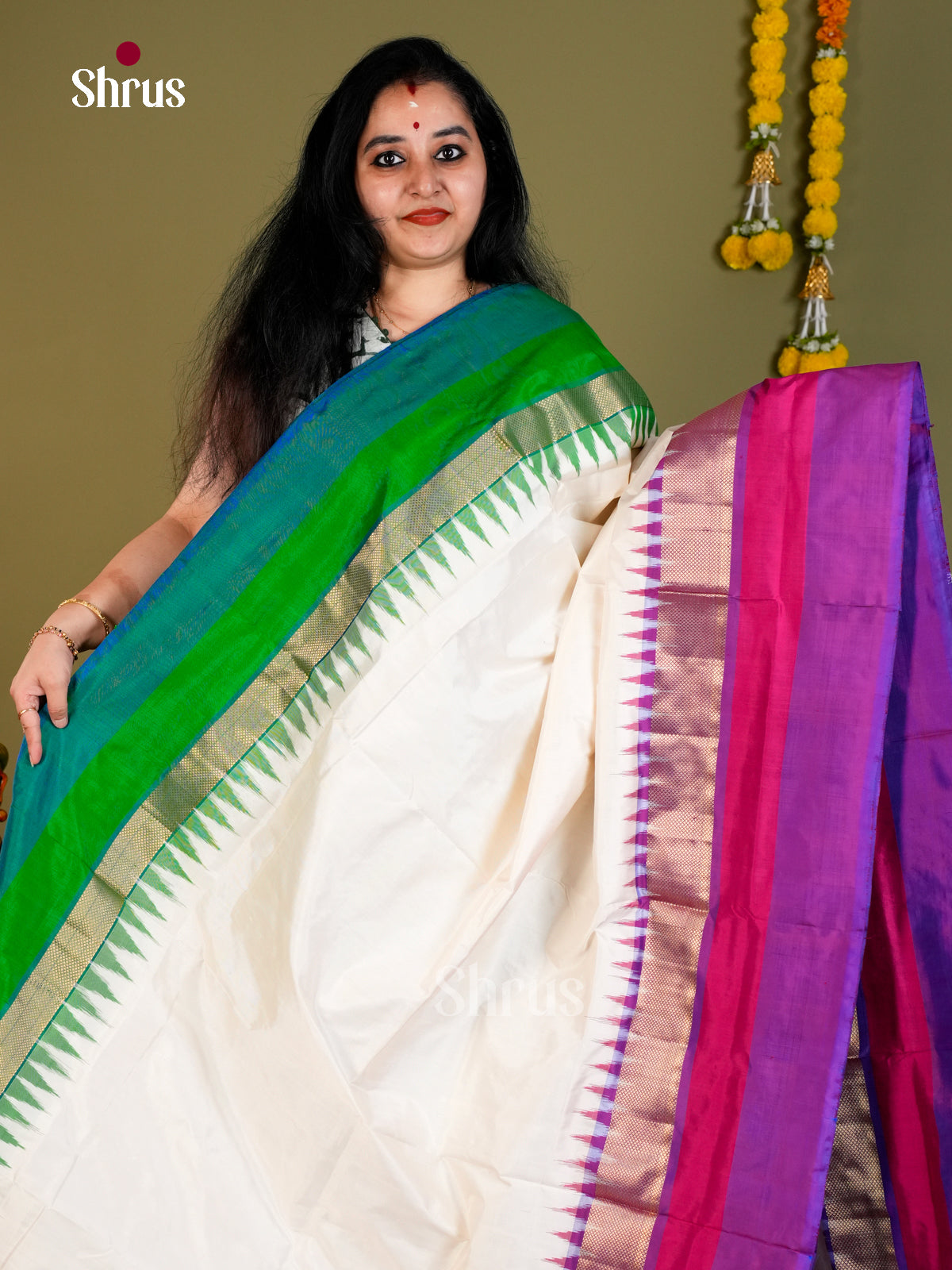 Ikkat Silk Saree - EDS18112 - Shop on Shrus.com